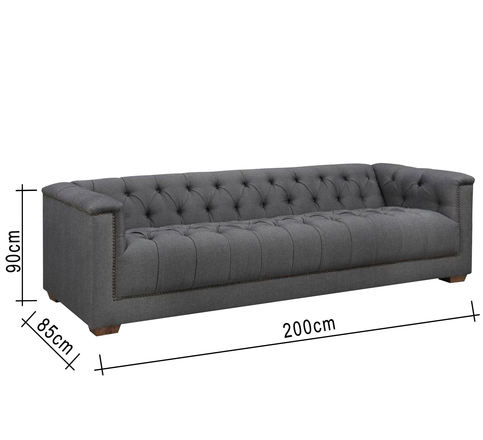 Dark gray sofa with high armrests - Vitrine Furniture - Living room Sofas