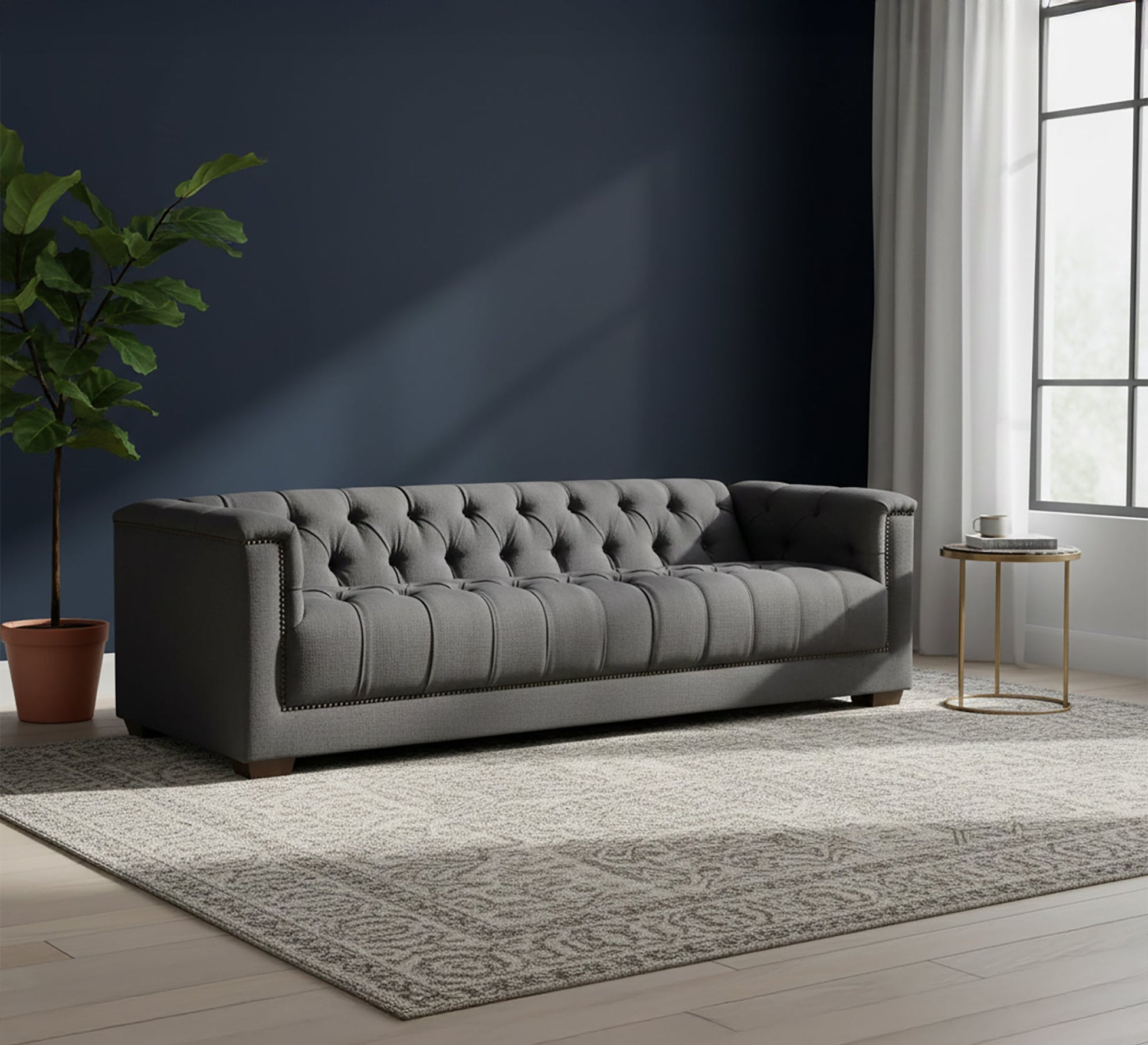 Dark gray sofa with high armrests - Vitrine Furniture - Living room Sofas