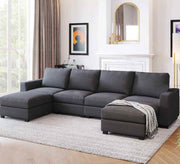 Dark gray U shape sofa - Vitrine Furniture - L - shape sofa set