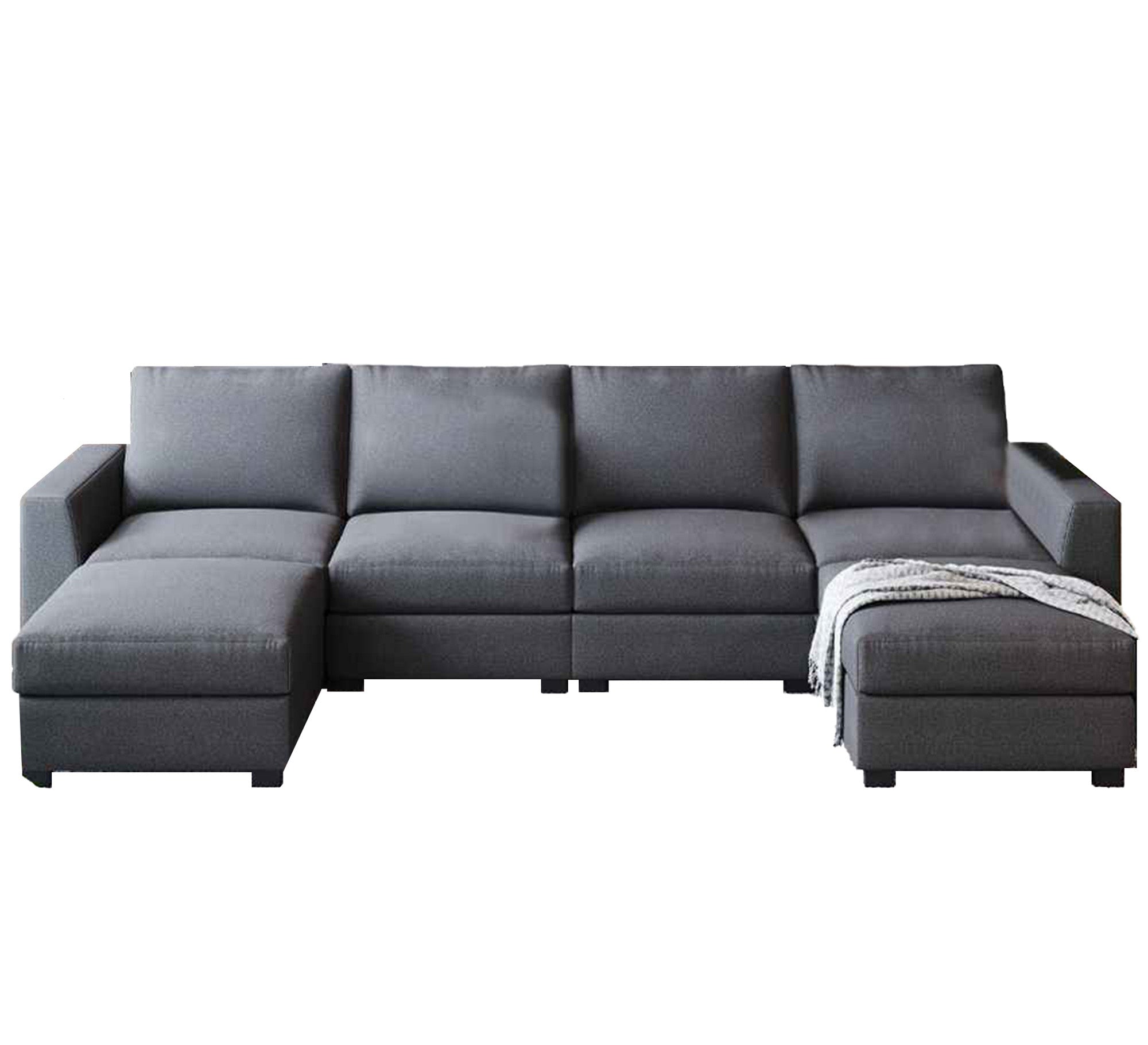 Dark gray U shape sofa - Vitrine Furniture - L - shape sofa set