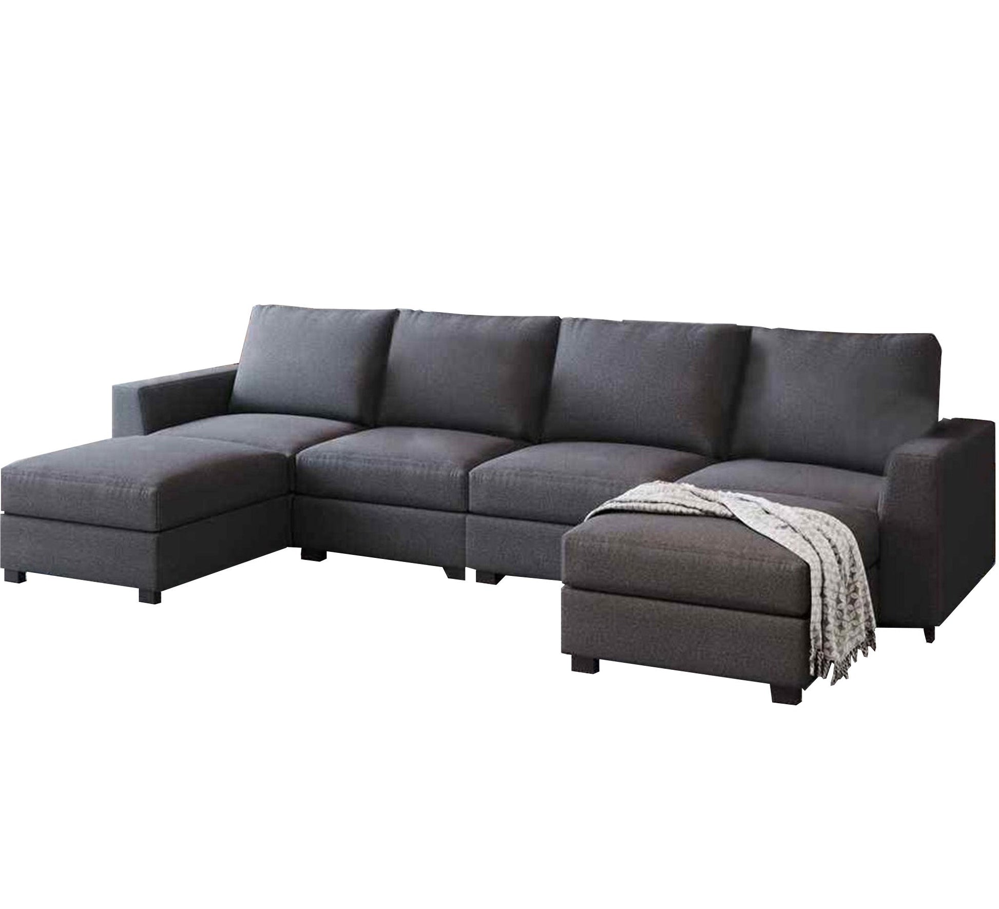 Dark gray U shape sofa - Vitrine Furniture - L - shape sofa set