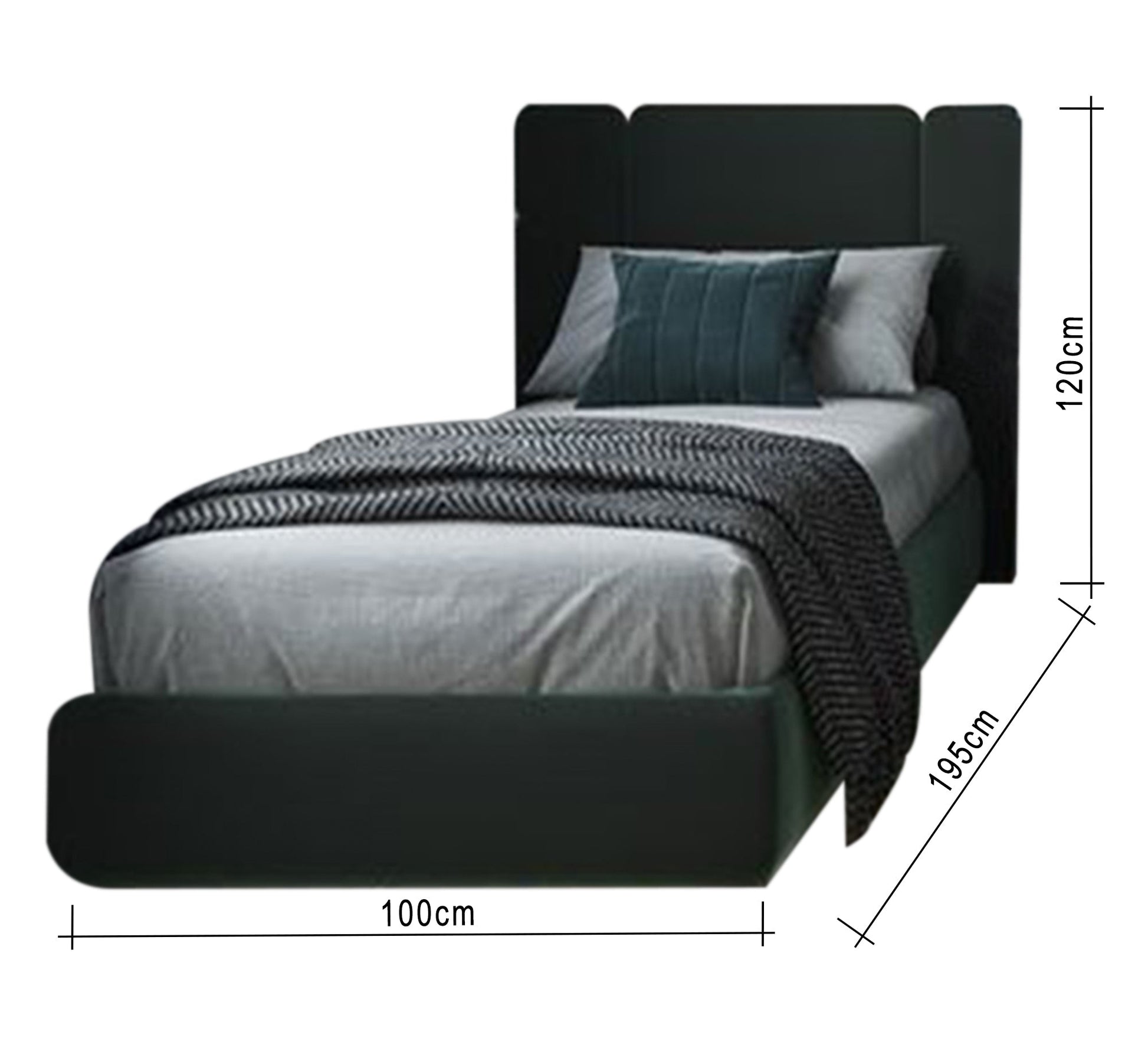 Dark green bed for a boys' bedroom - Vitrine Furniture - Furniture