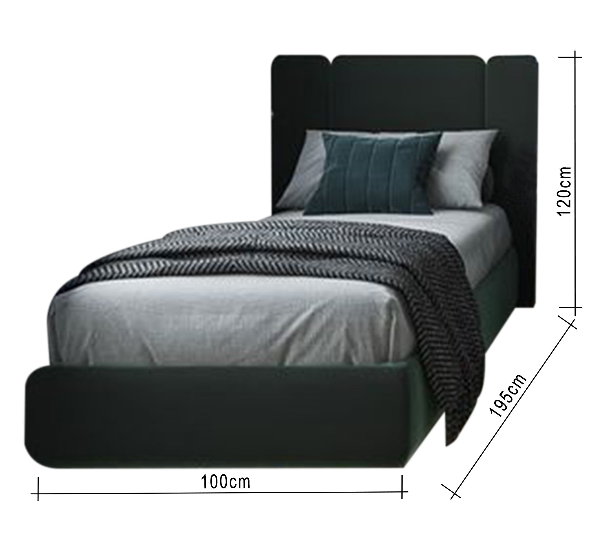 Dark green bed for a boys' bedroom - Vitrine Furniture - Furniture