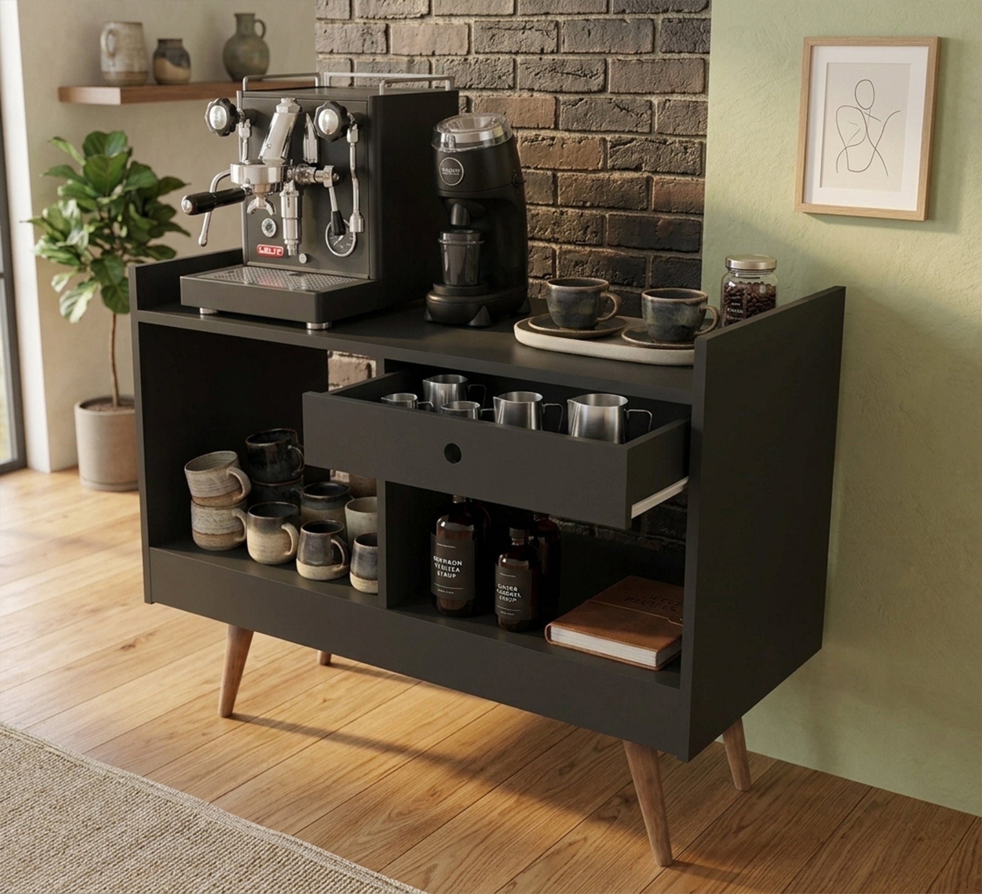 Dark Grey Coffee Corner: Cozy, Chic, Ultimate Relaxation - Vitrine Furniture - Coffee Corner