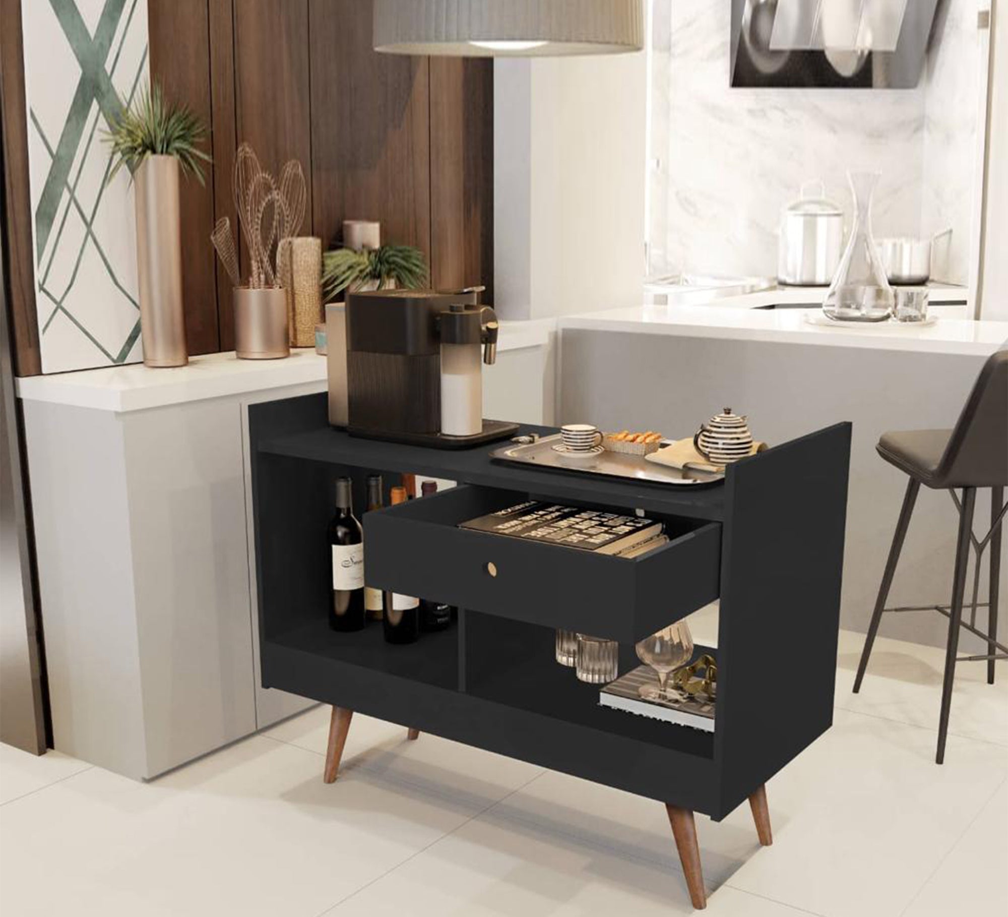 Dark Grey Coffee Corner: Cozy, Chic, Ultimate Relaxation - Vitrine Furniture - Furniture