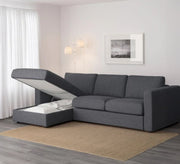 Dark grey corner sofa with storage space - Vitrine Furniture - Furniture