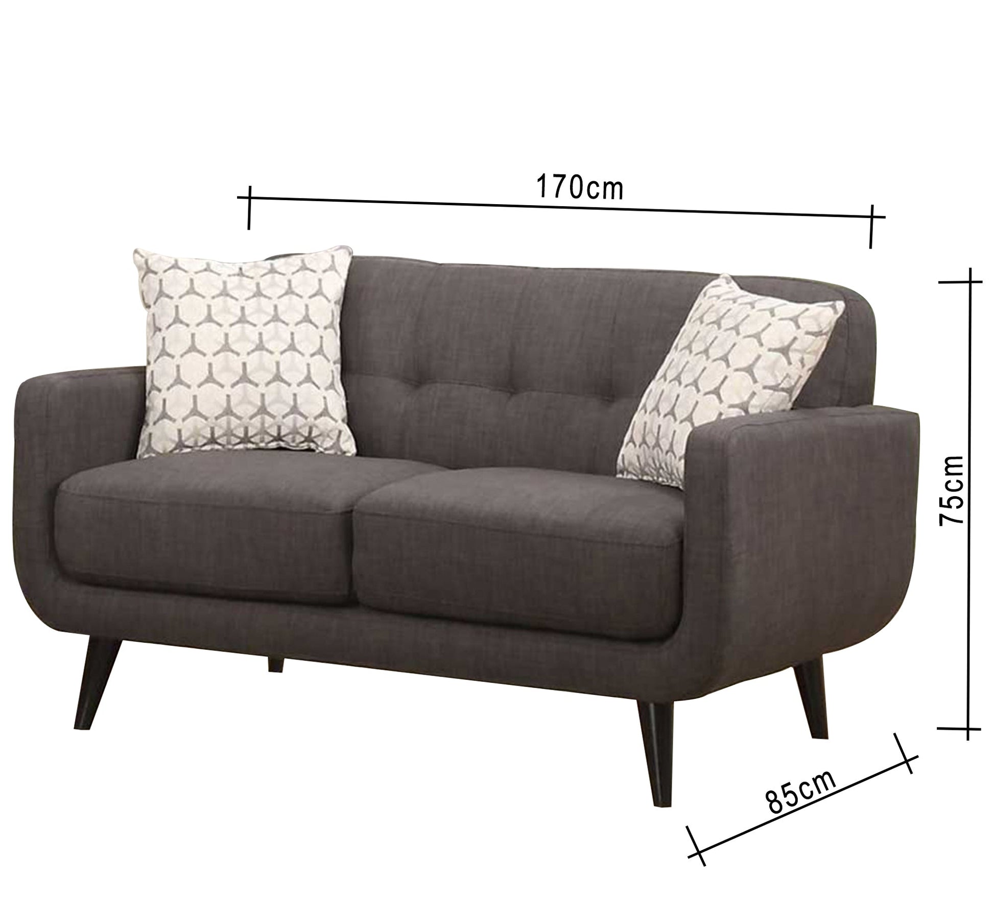 Dark grey double sofa - Vitrine Furniture - Furniture