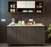 Dark kitchen unit with elegant upper and lower storage - Vitrine Furniture - Furniture