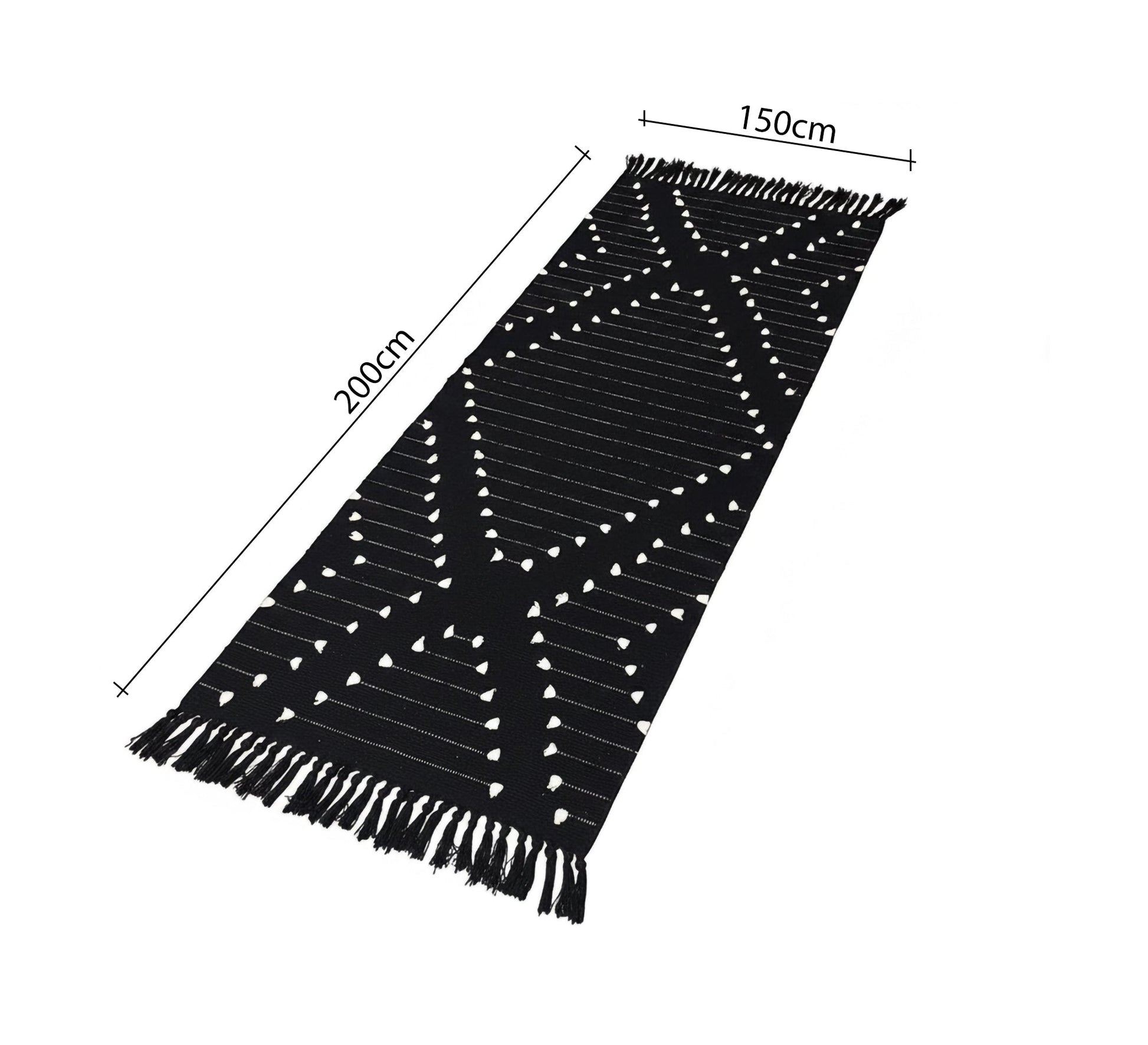 Dark pile rug with dots and cross lines - Vitrine Furniture - Accessories