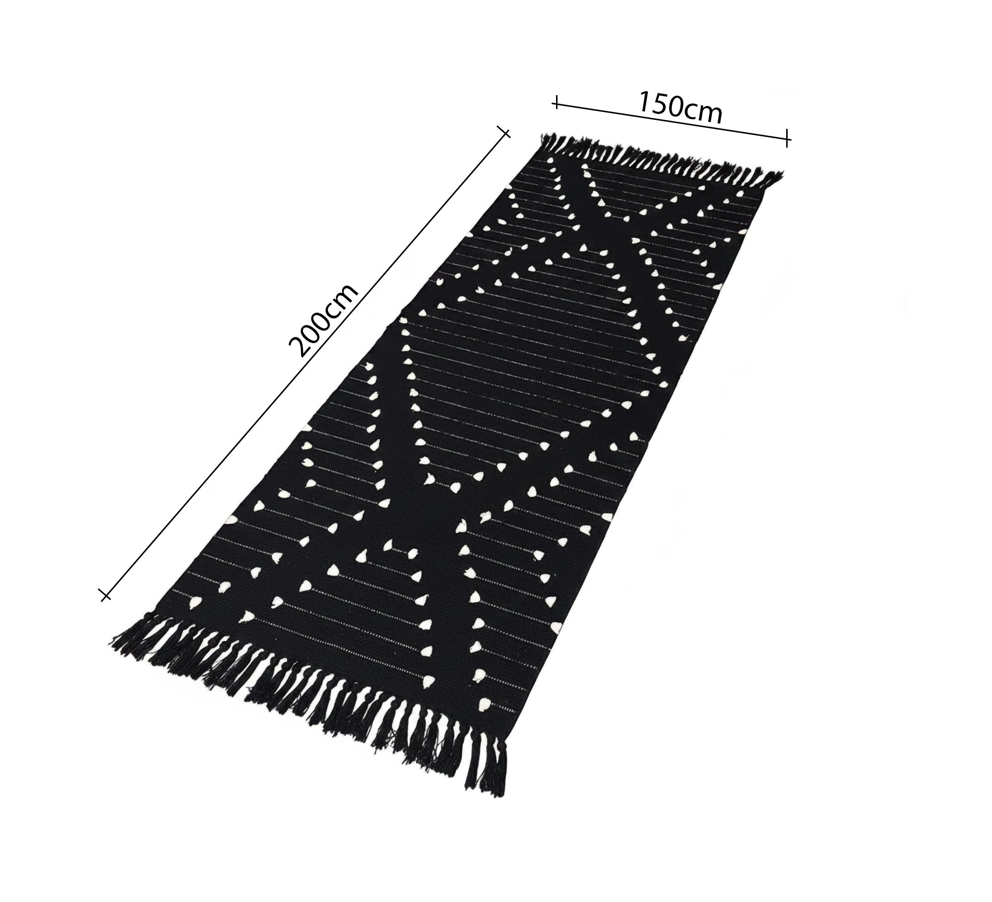 Dark pile rug with dots and cross lines - Vitrine Furniture - Accessories