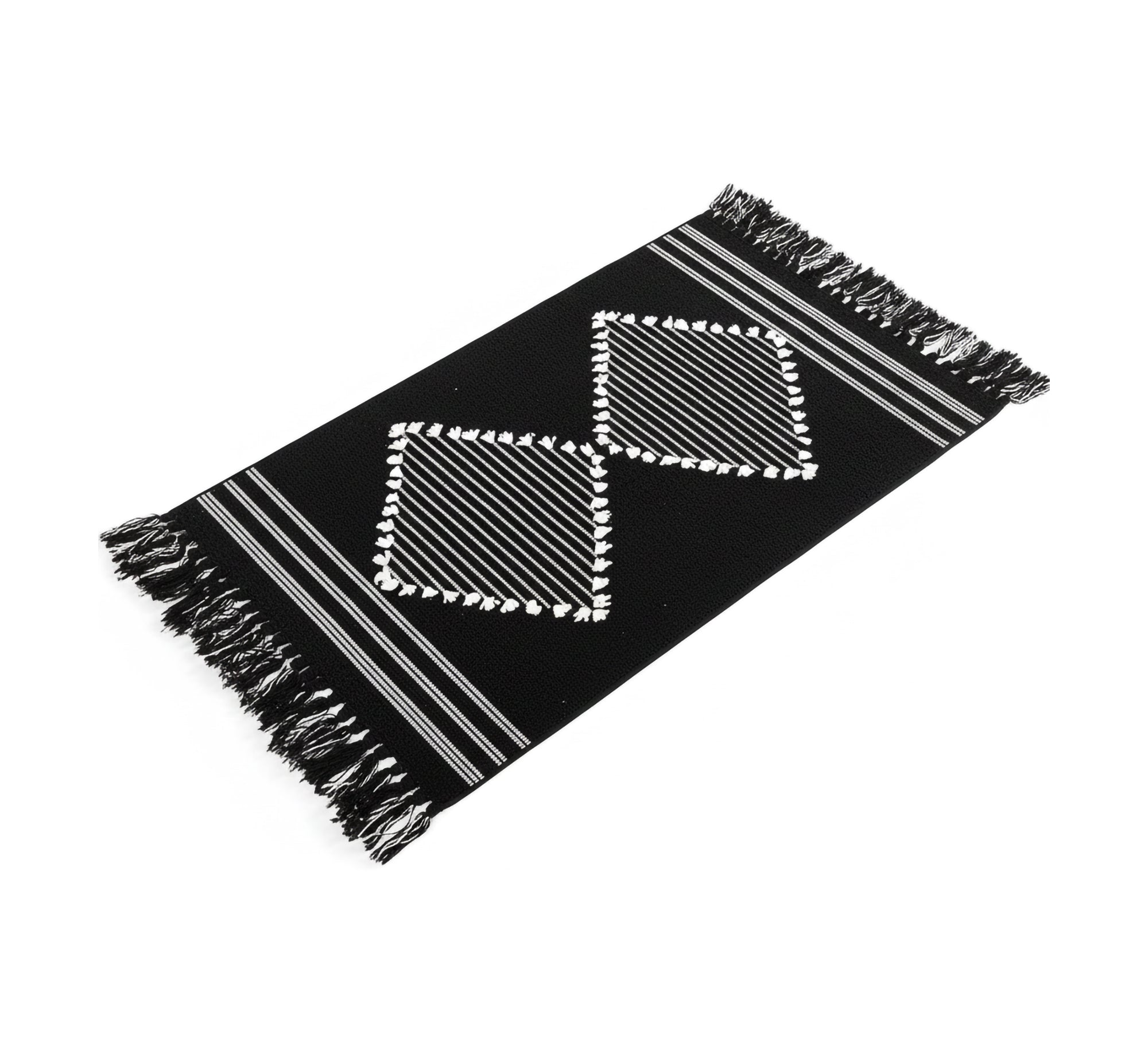 Dark pile rug with geometric pattern - Vitrine Furniture - Accessories