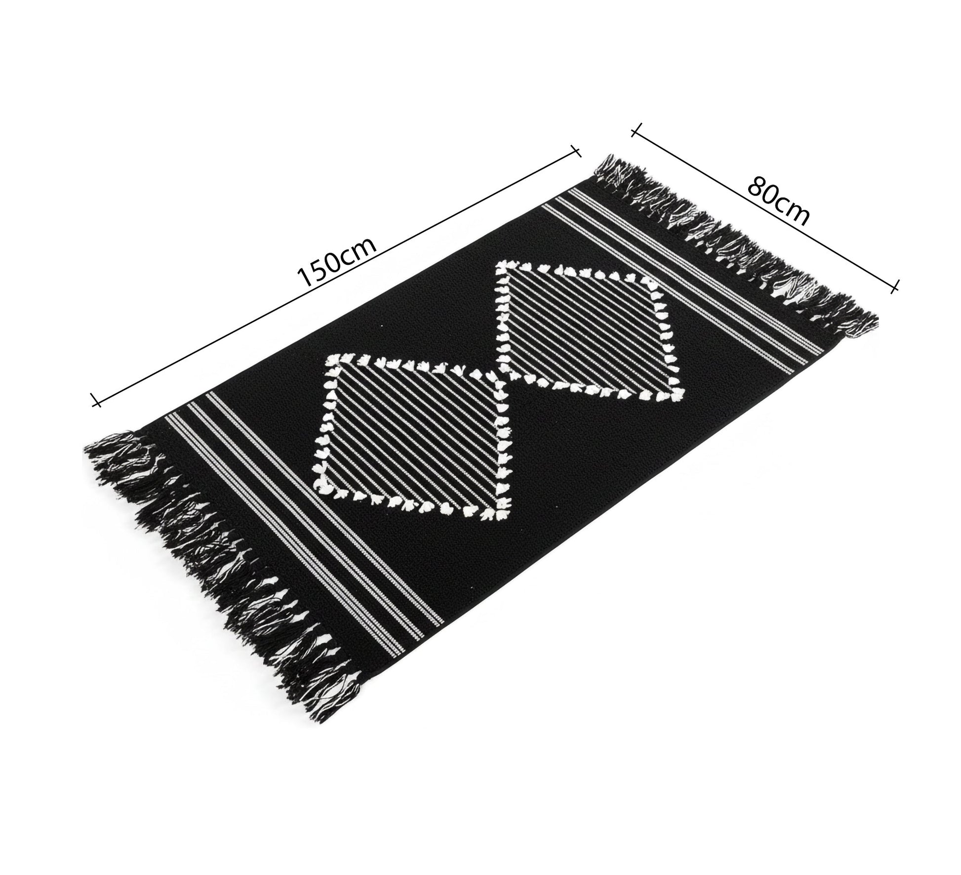 Dark pile rug with geometric pattern - Vitrine Furniture - Accessories