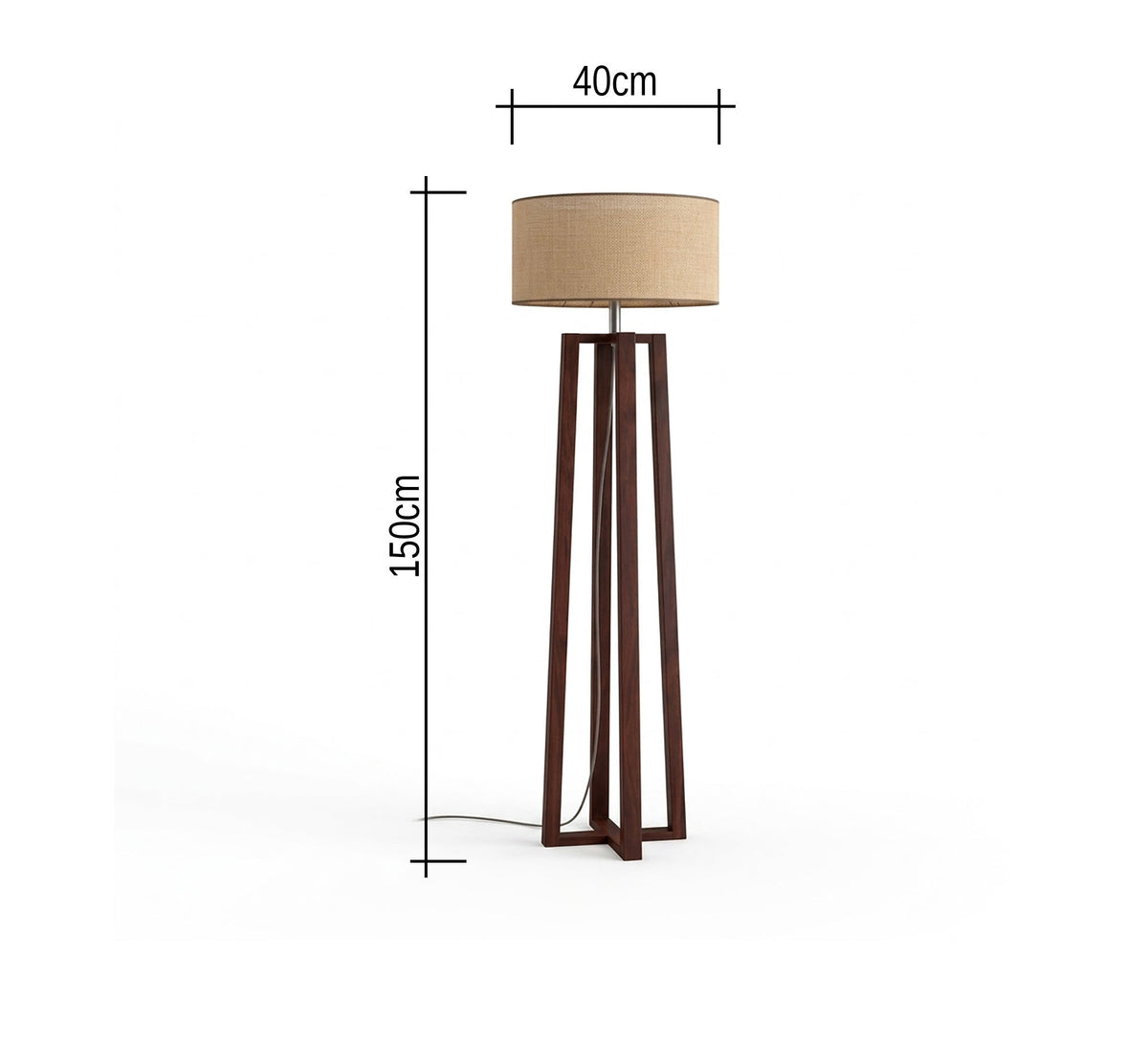 Dark Wood Geometric Base Floor Lamp - Vitrine Furniture - Floor lamps