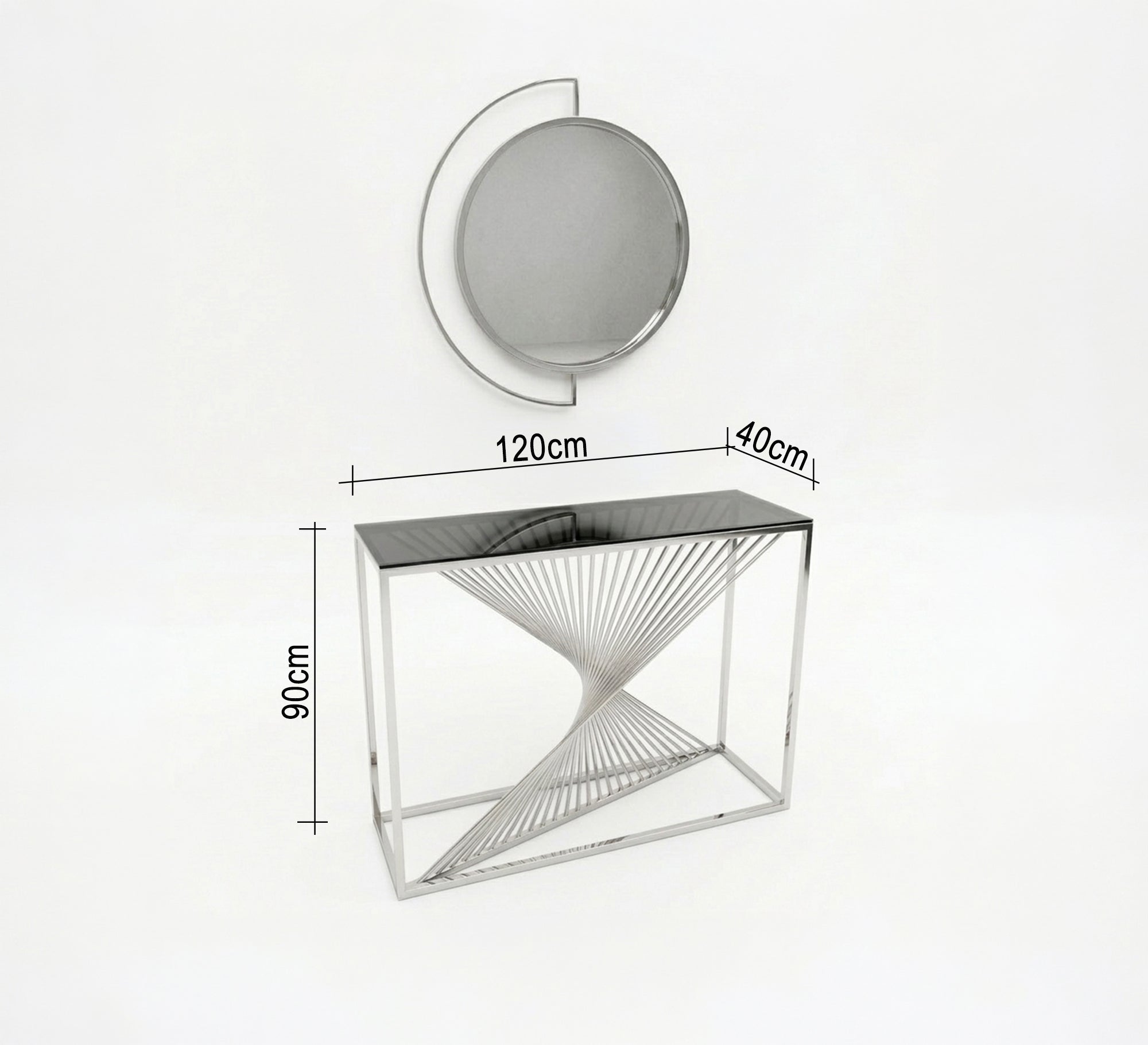 Decorative console and circular mirror - Vitrine Furniture - Console