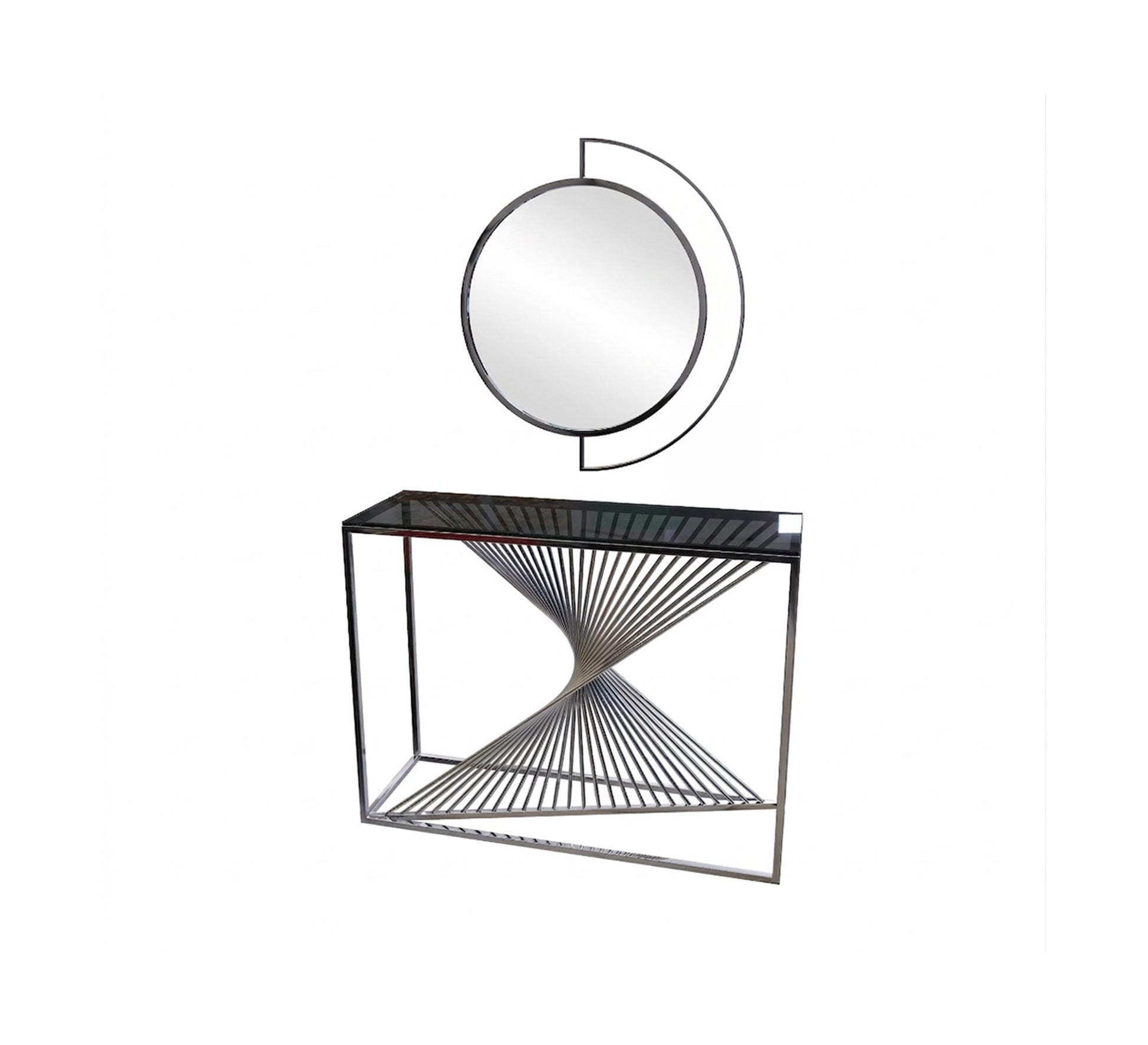 Decorative console and circular mirror - Vitrine Furniture - Console