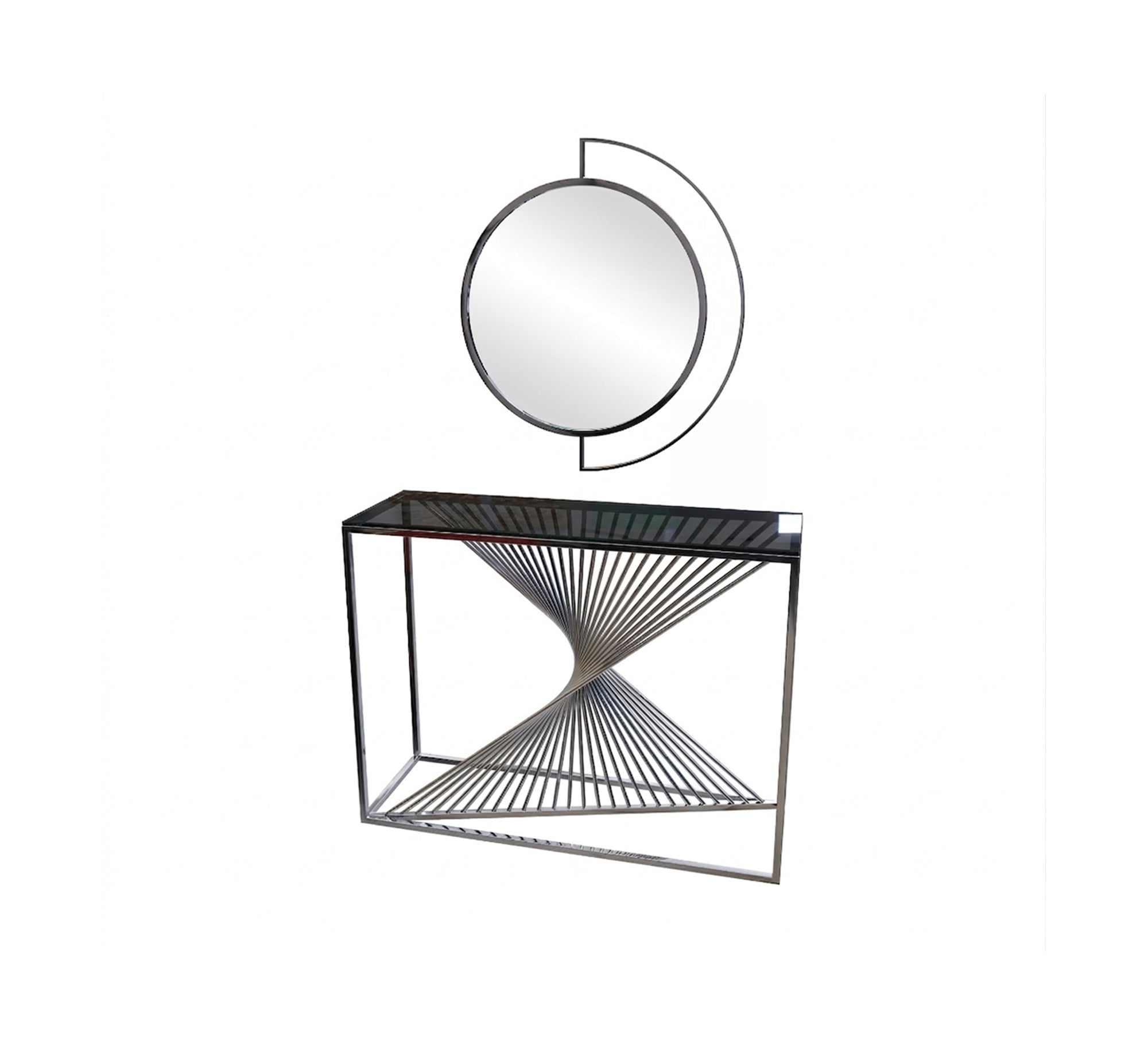 Decorative console and circular mirror - Vitrine Furniture - Console