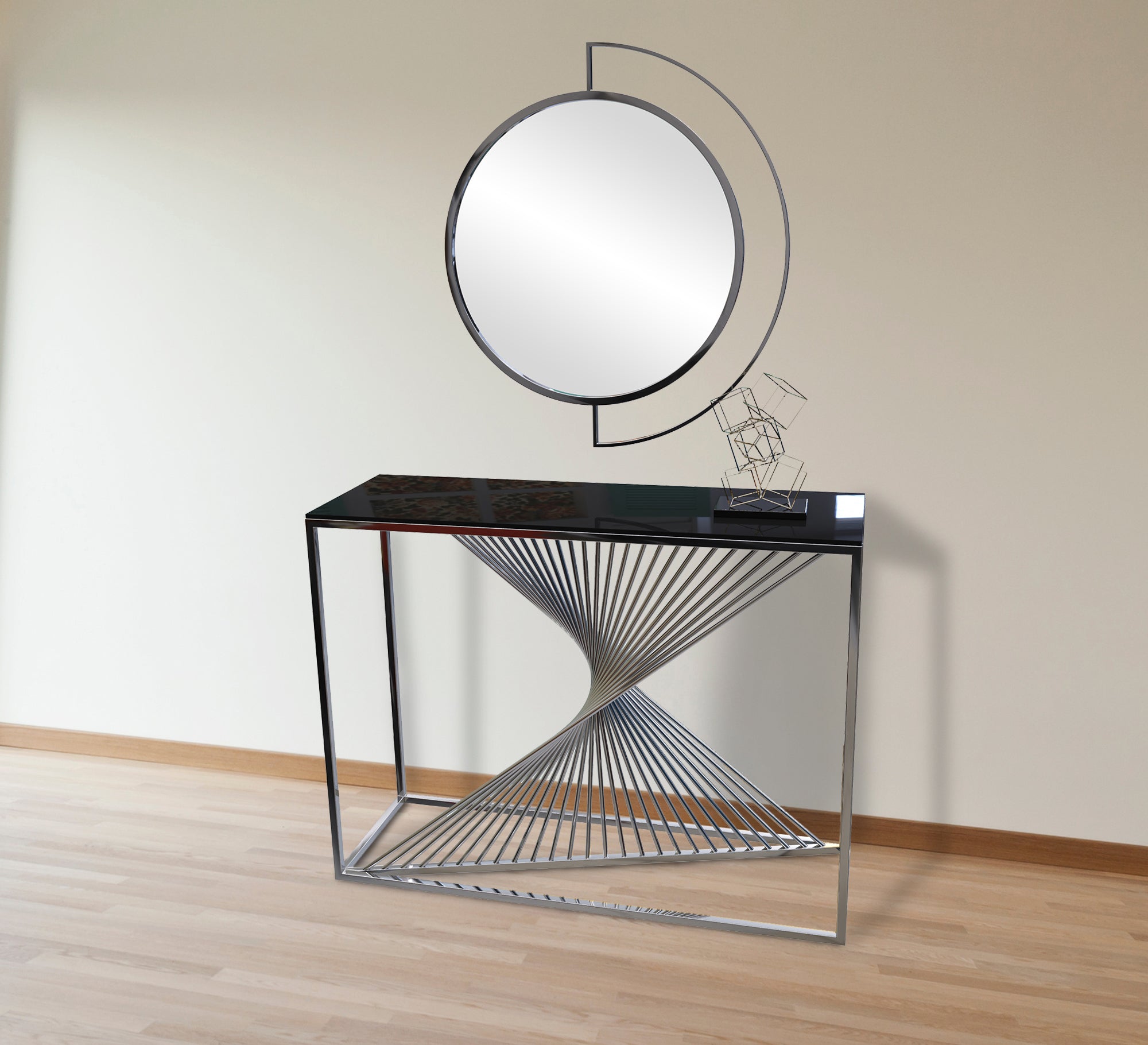 Decorative console and circular mirror - Vitrine Furniture - Furniture