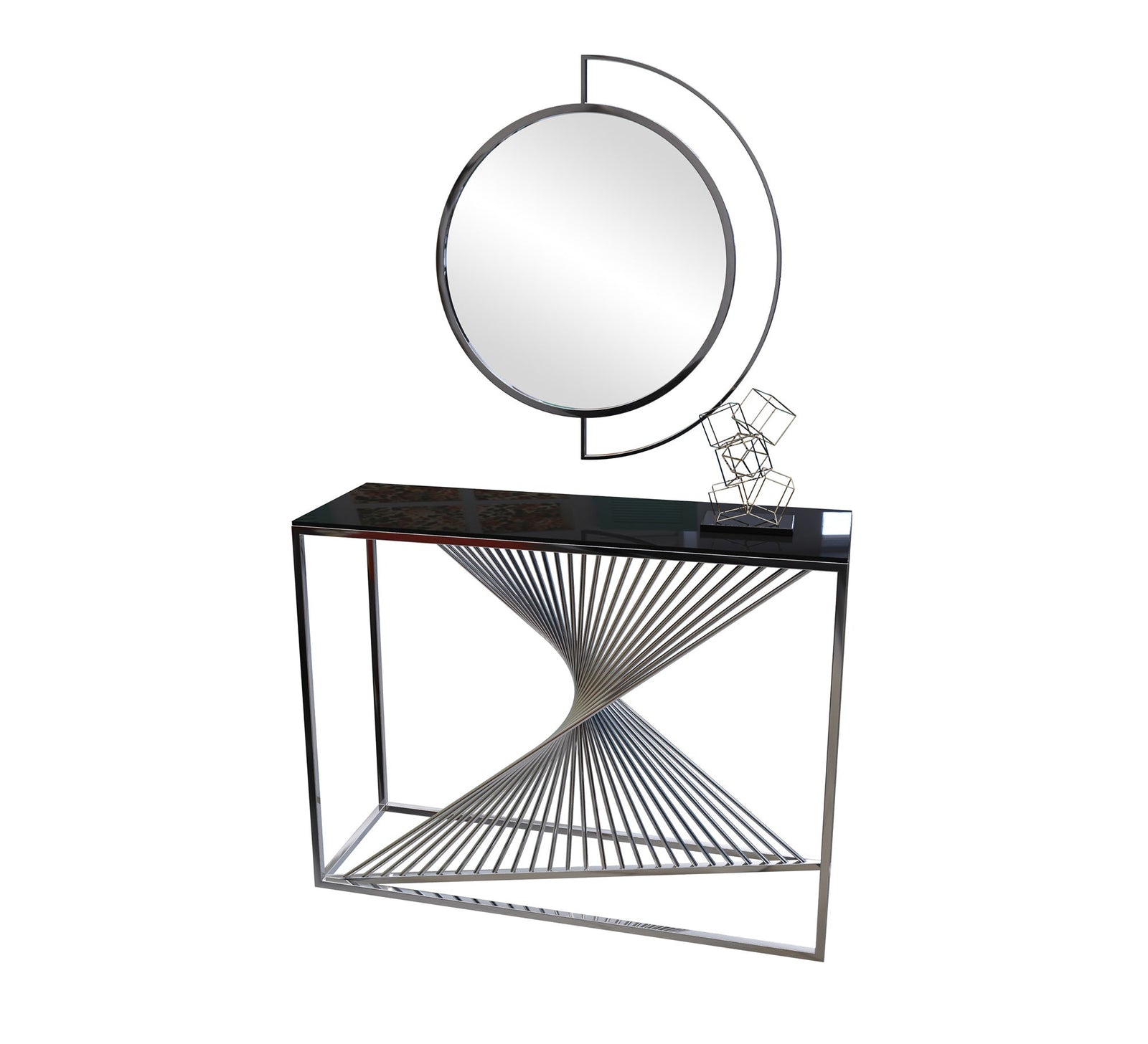 Decorative console and circular mirror - Vitrine Furniture - Furniture