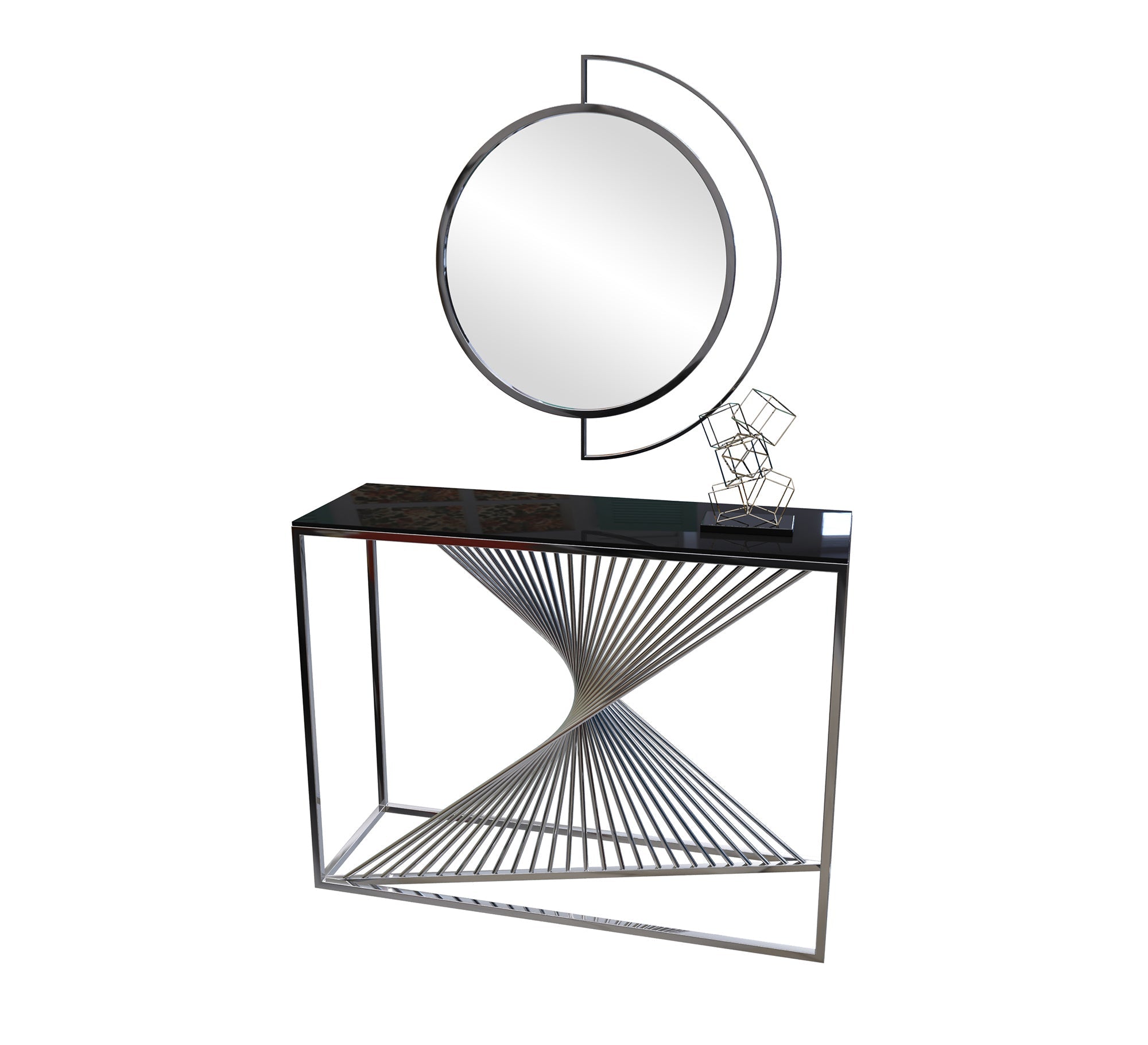 Decorative console and circular mirror - Vitrine Furniture - Furniture