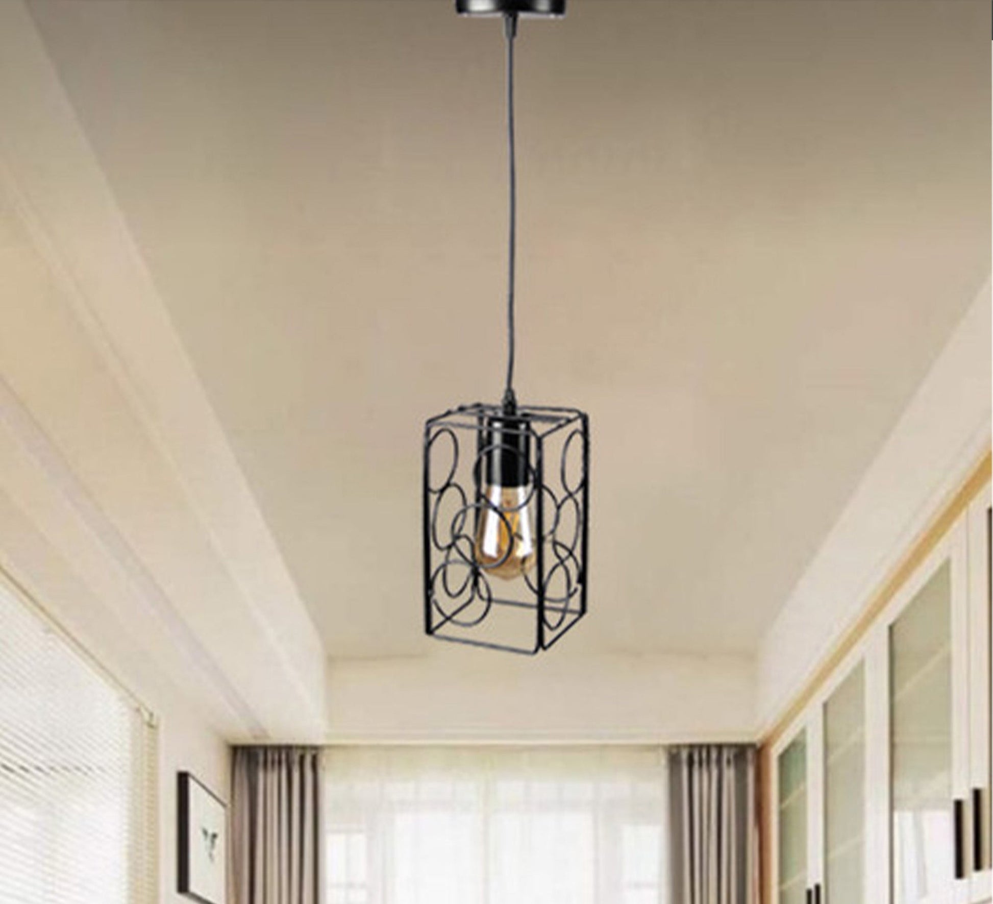 Decorative hollow metal cage pendant - Vitrine Furniture - Lighting