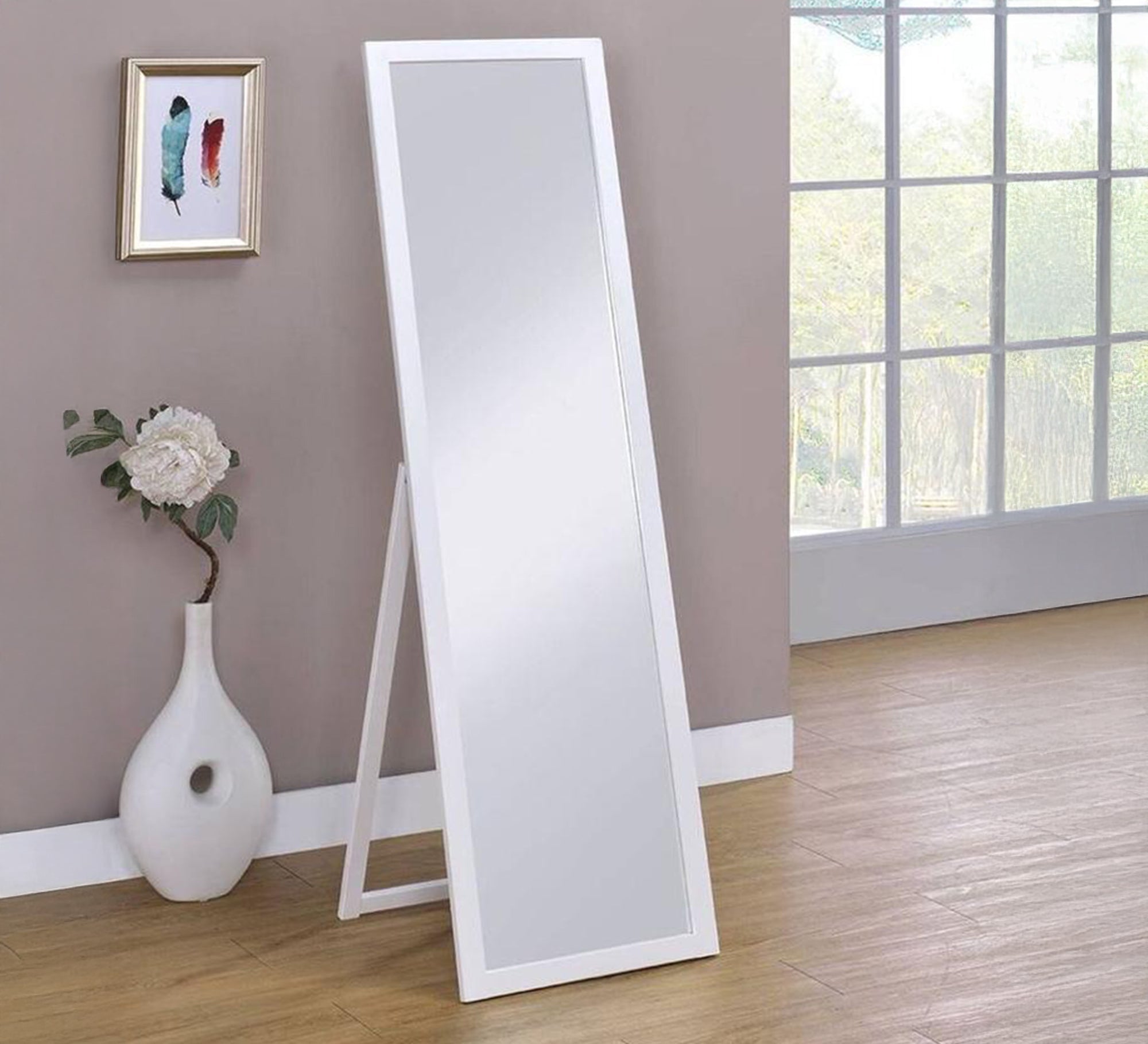 Decorative Mirror with White Rectangular Frame - Vitrine Furniture - Décor