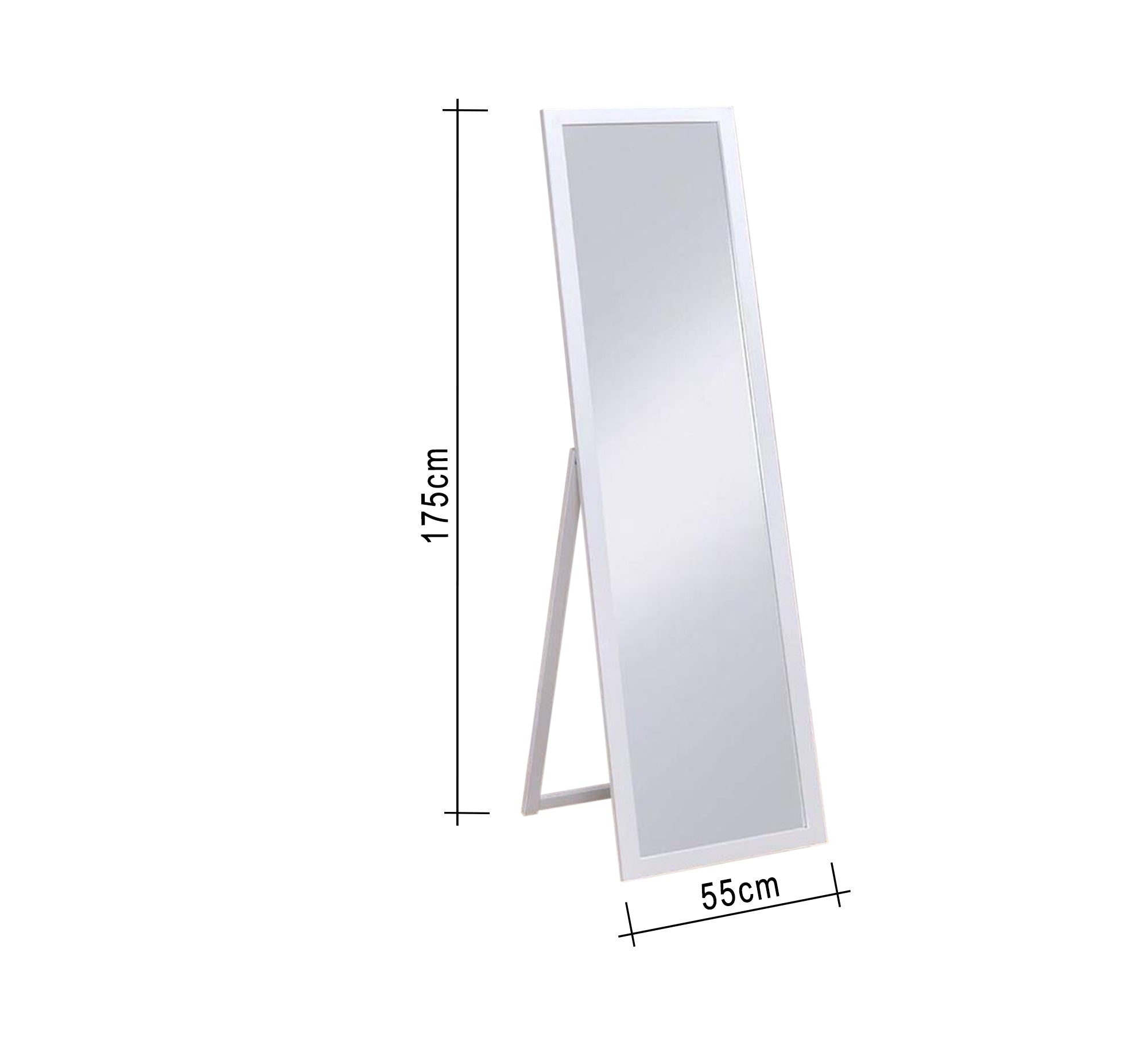 Decorative Mirror with White Rectangular Frame - Vitrine Furniture - Décor