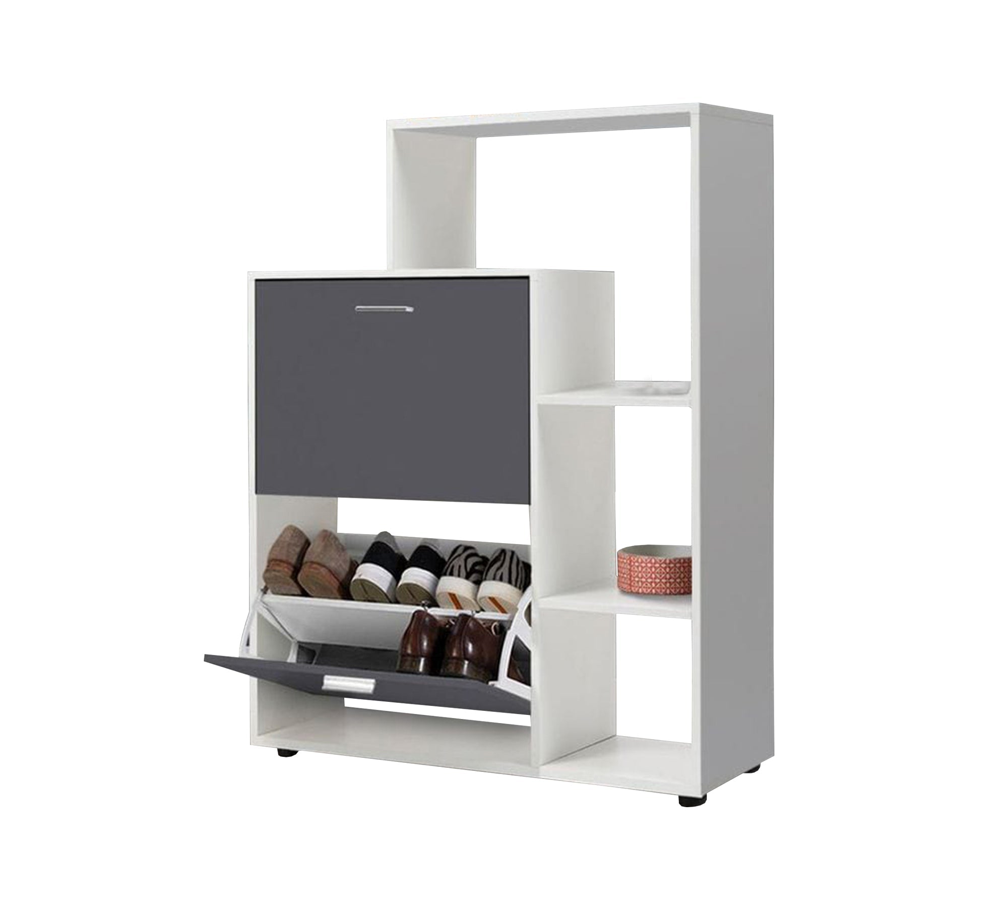 Decorative shelves and shoe rack with fan doors - Vitrine Furniture - Furniture