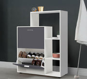 Decorative shelves and shoe rack with fan doors - Vitrine Furniture - Furniture