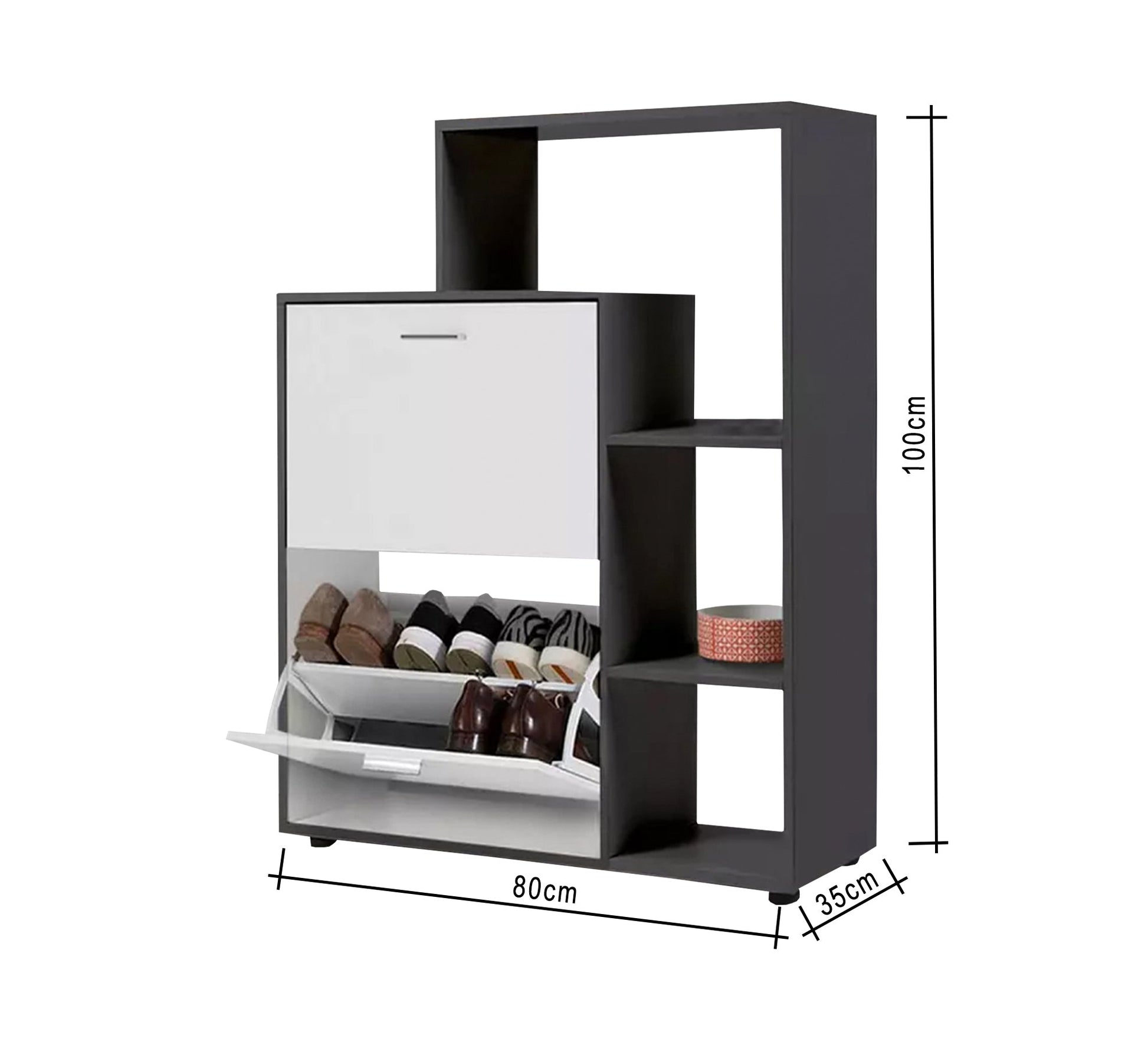 Decorative shoe shelves and two fan doors - Vitrine Furniture - Furniture