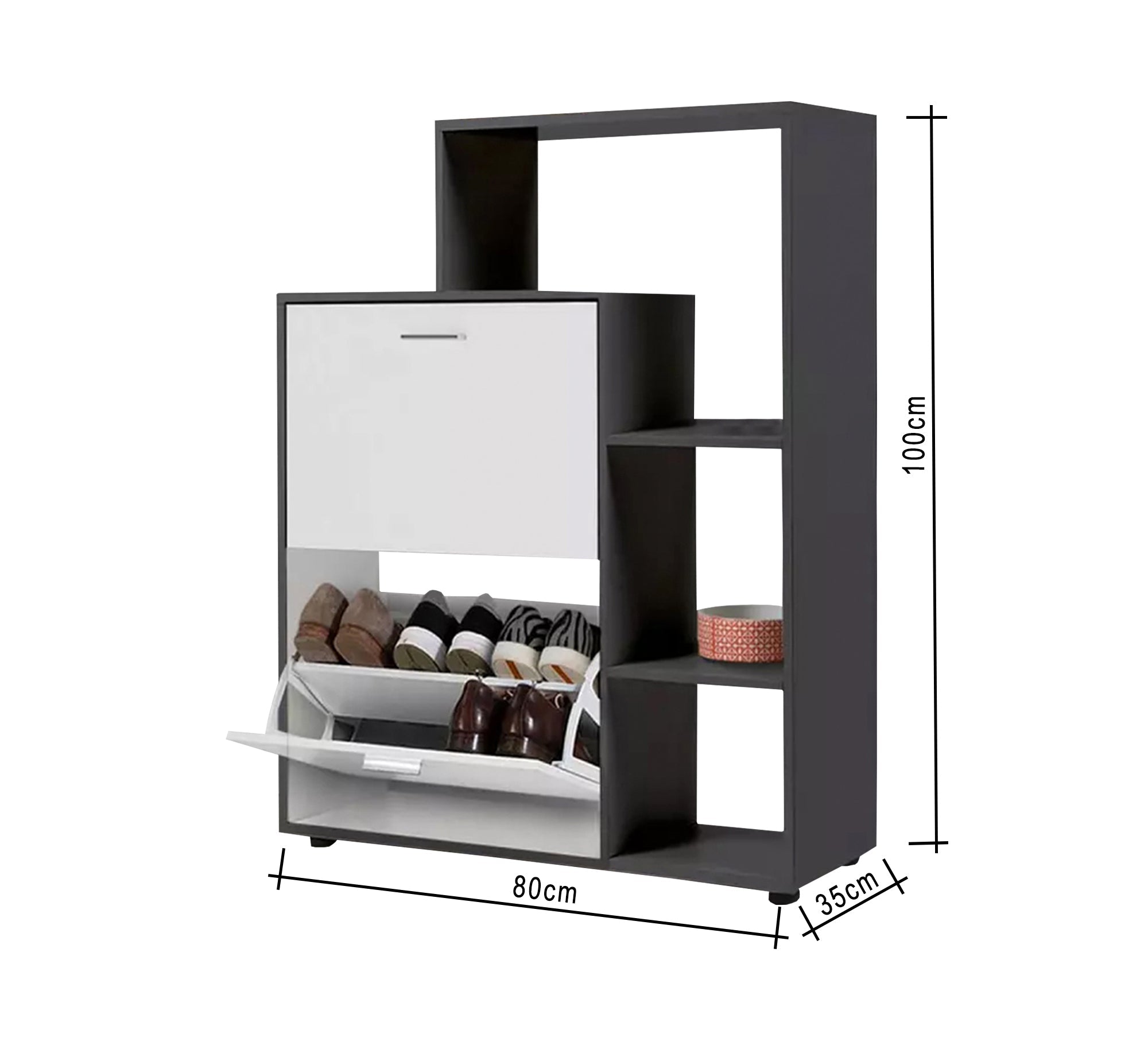 Decorative shoe shelves and two fan doors - Vitrine Furniture - Furniture