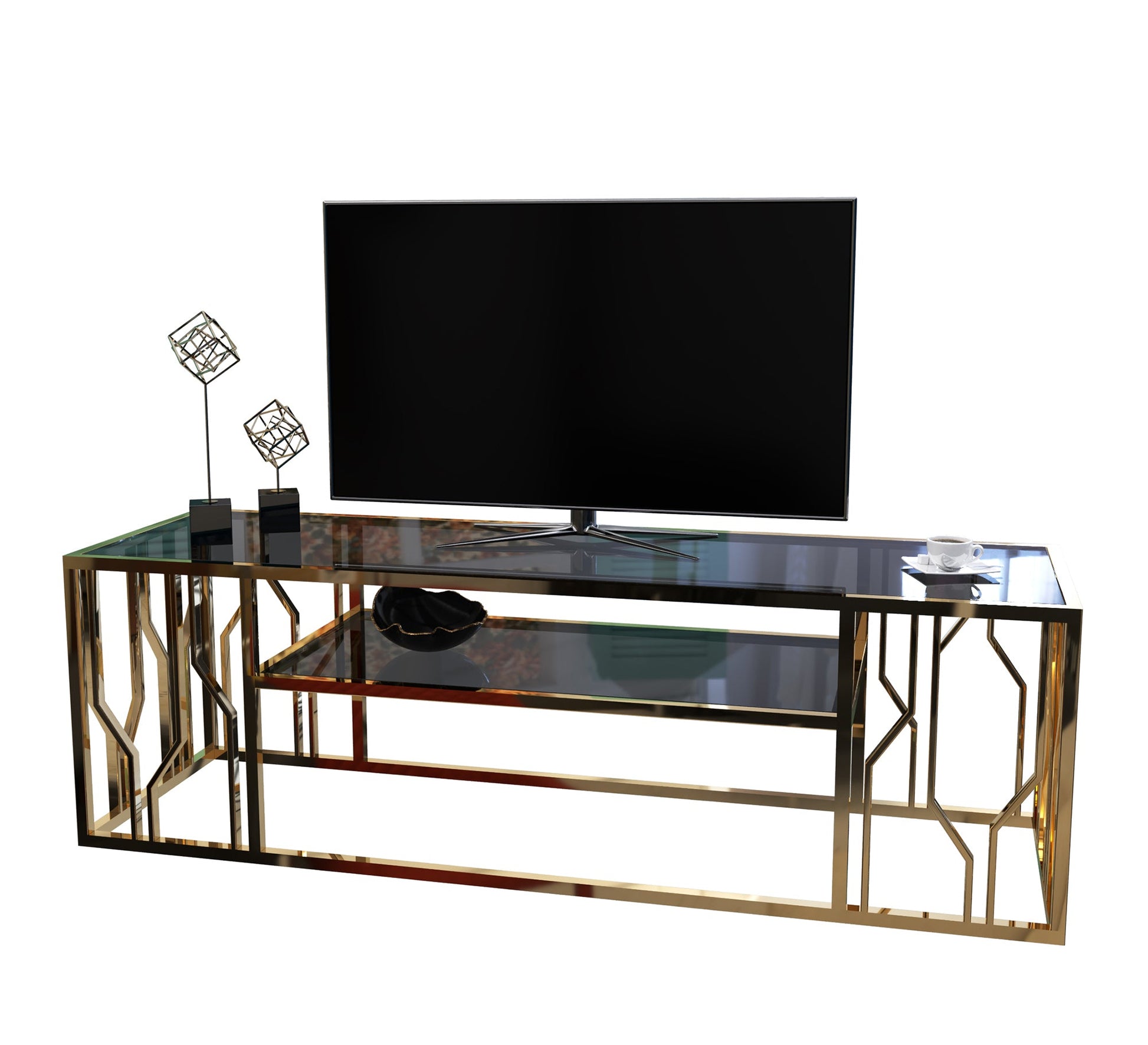 Decorative stainless steel TV stand - Vitrine Furniture - Furniture