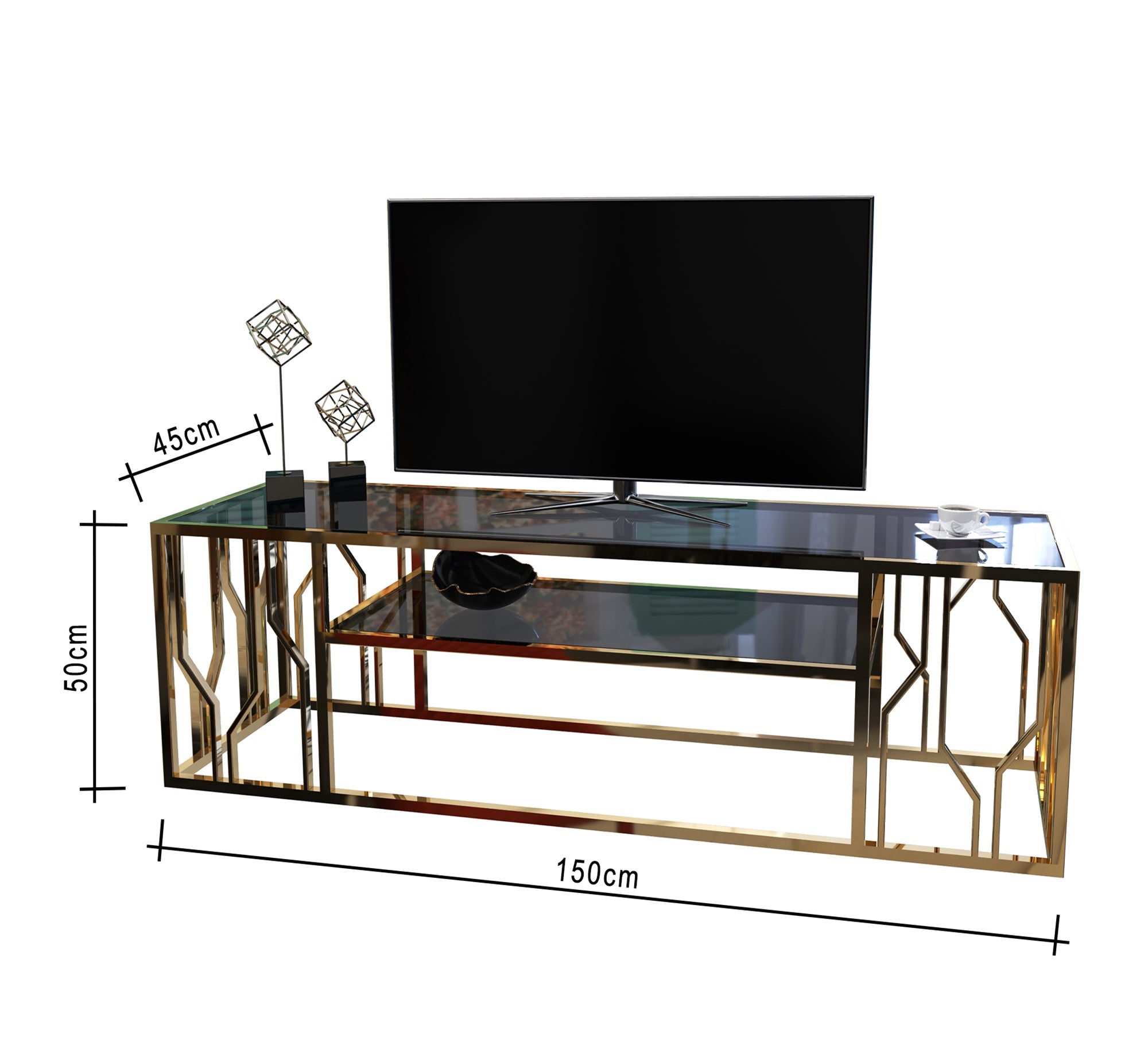 Decorative stainless steel TV stand - Vitrine Furniture - Furniture