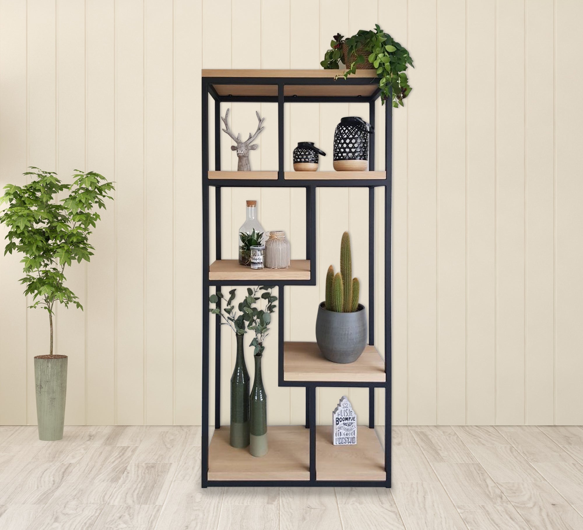 Decorative unit with iron frame and open shelves - Vitrine Furniture - Furniture