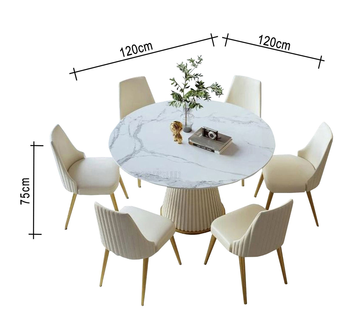 Decorative white dining table - Vitrine Furniture - Dining Room Set