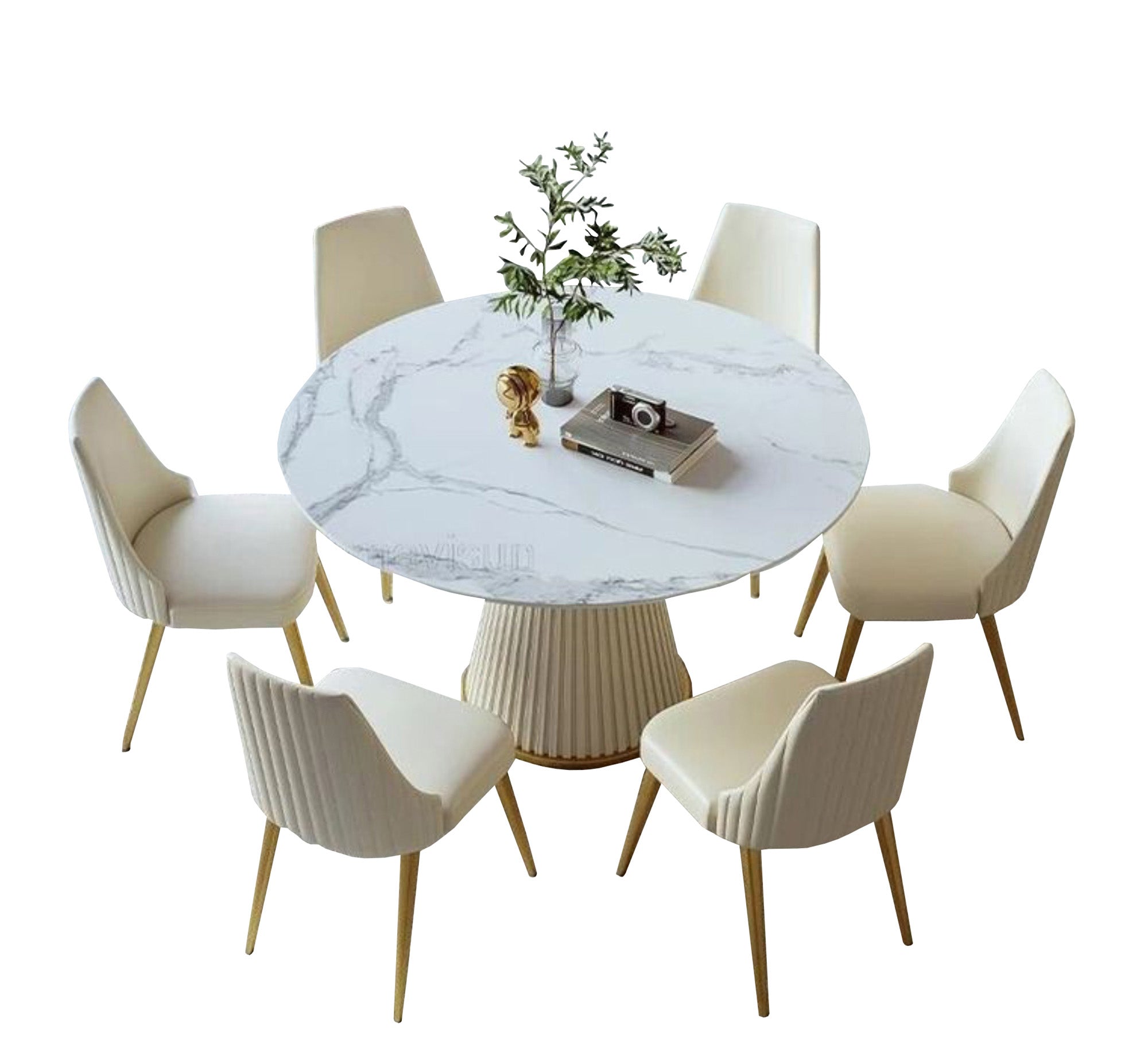 Decorative white dining table - Vitrine Furniture - Furniture