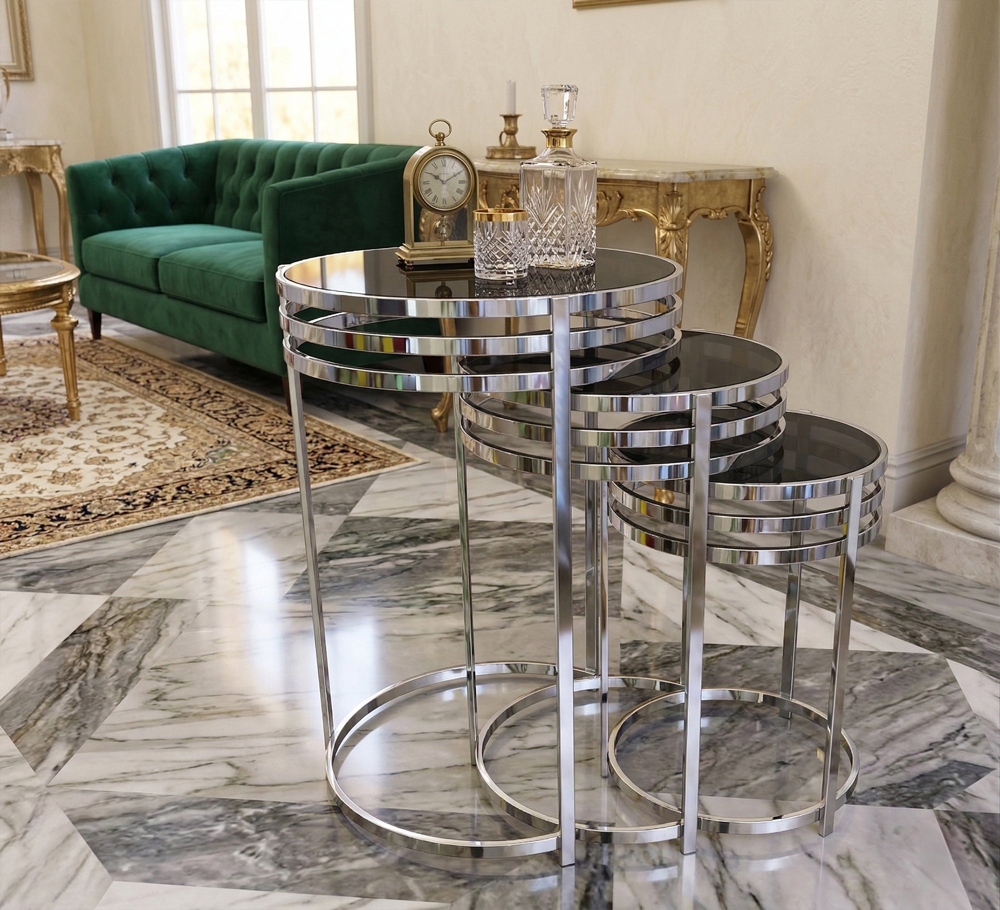 Delicate round table set - Vitrine Furniture - Side Tables