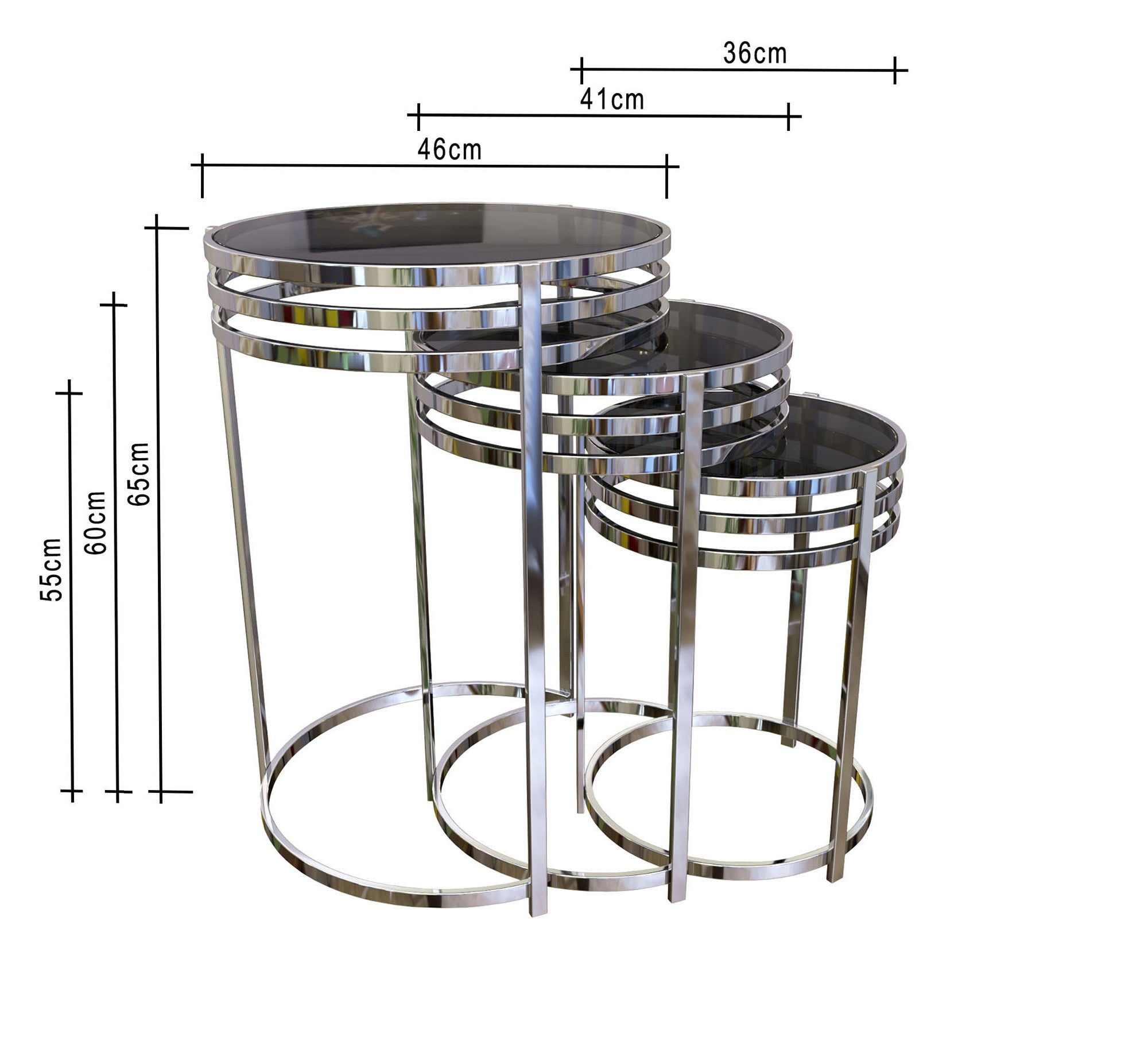 Delicate round table set - Vitrine Furniture - Side Tables