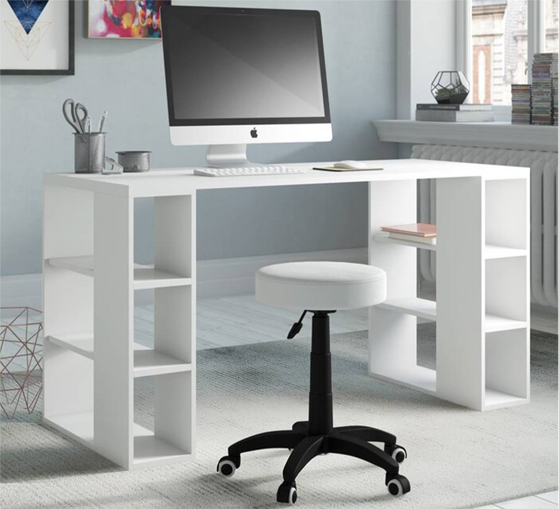 Desk 140 cm with open shelves to the right and left - Vitrine Furniture - Furniture