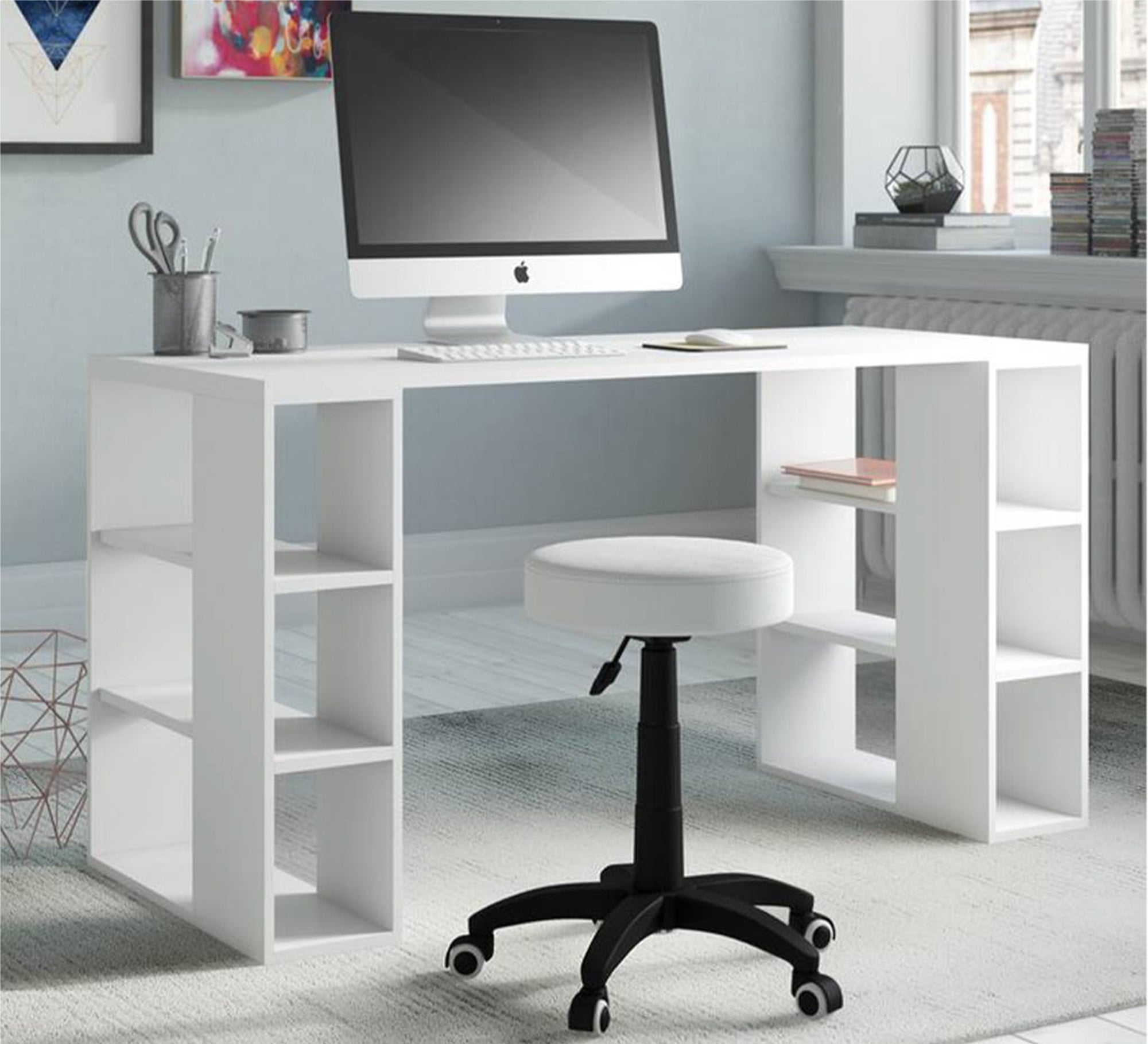Desk 140 cm with open shelves to the right and left - Vitrine Furniture - Furniture