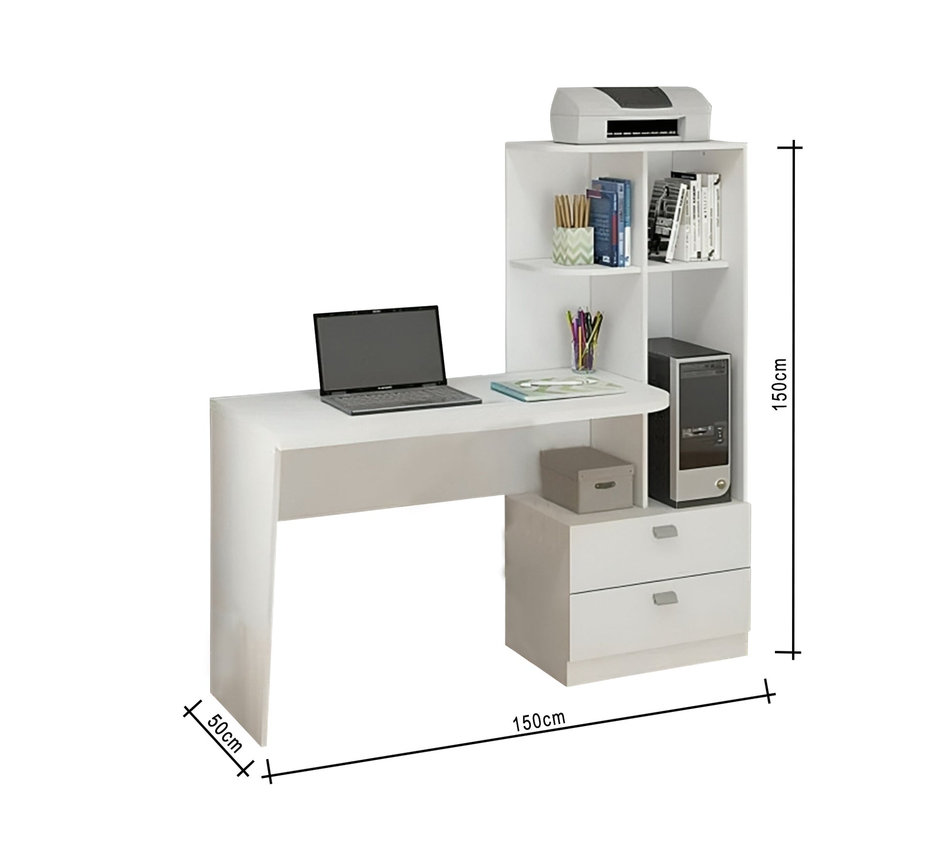 Desk with vertical shelving unit - Vitrine Furniture - Furniture