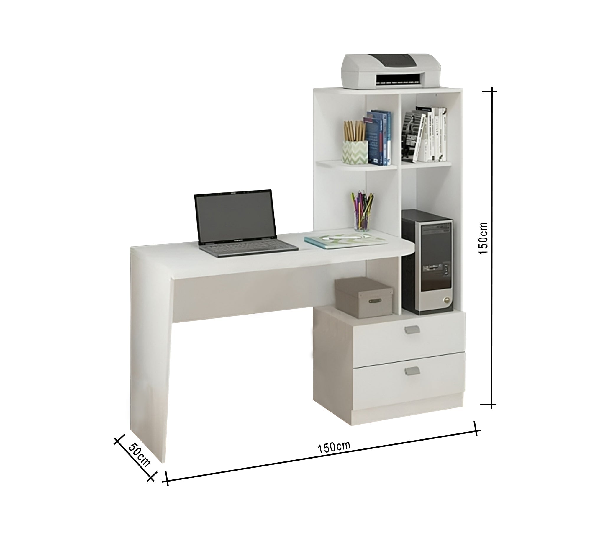 Desk with vertical shelving unit - Vitrine Furniture - Furniture