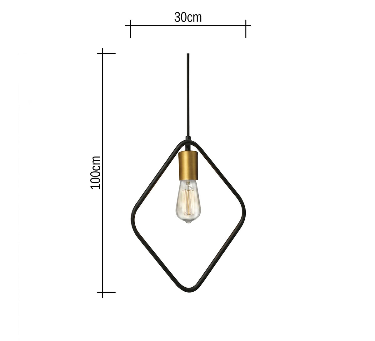 Diamond Frame Industrial Edison Bulb Pendant - Vitrine Furniture - Ceiling lights