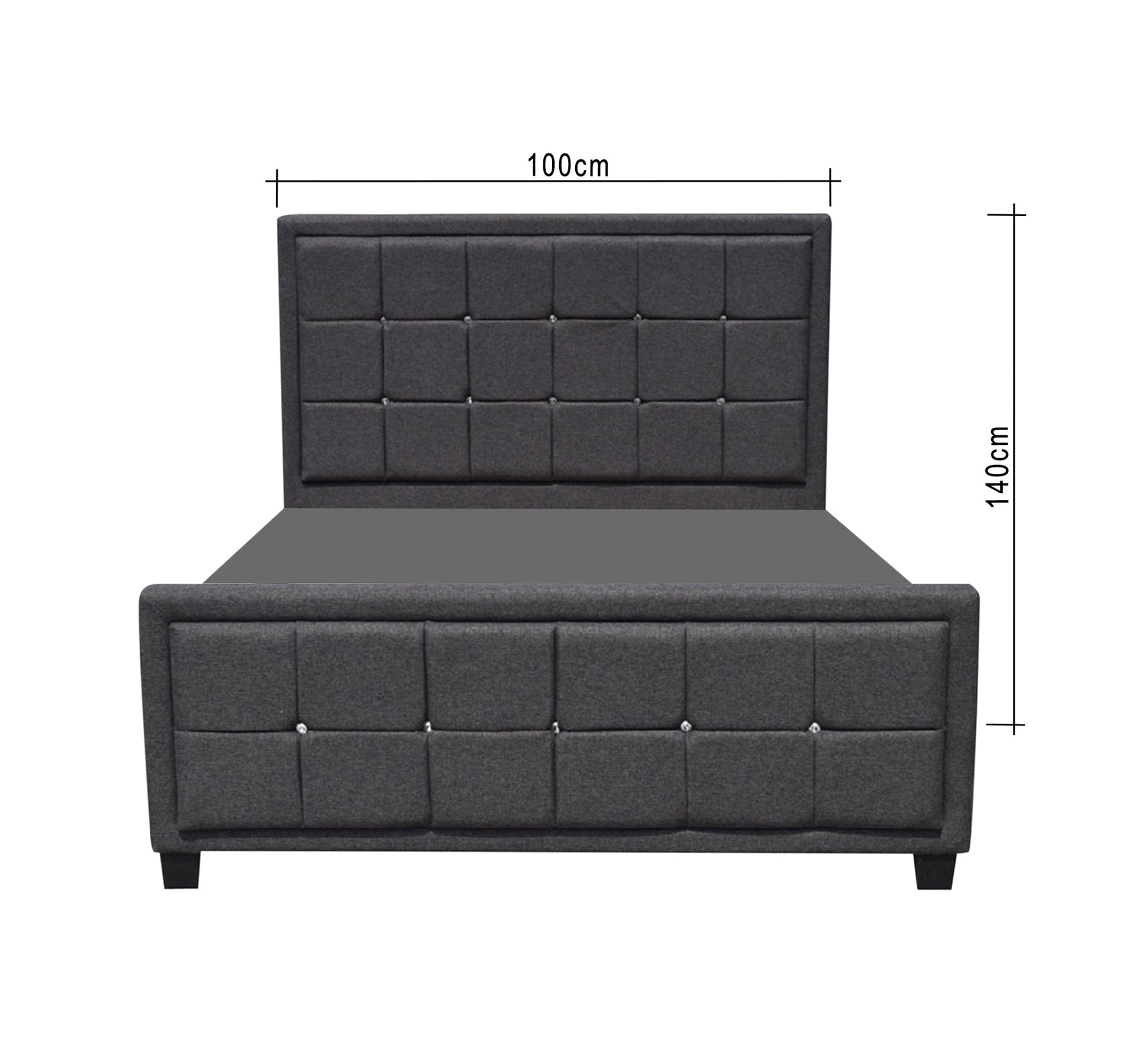 Diamond grey dark bed - Vitrine Furniture - Furniture