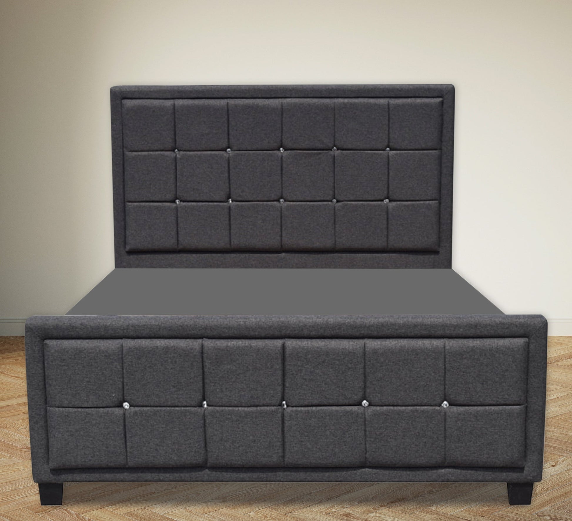Diamond grey dark bed - Vitrine Furniture - Furniture