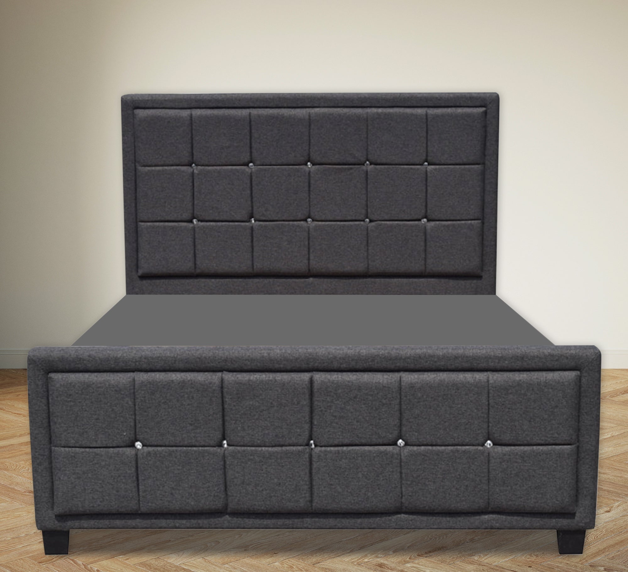 Diamond grey dark bed - Vitrine Furniture - Furniture