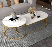 Differently shaped tables stacked in a decorative design - Vitrine Furniture - Furniture