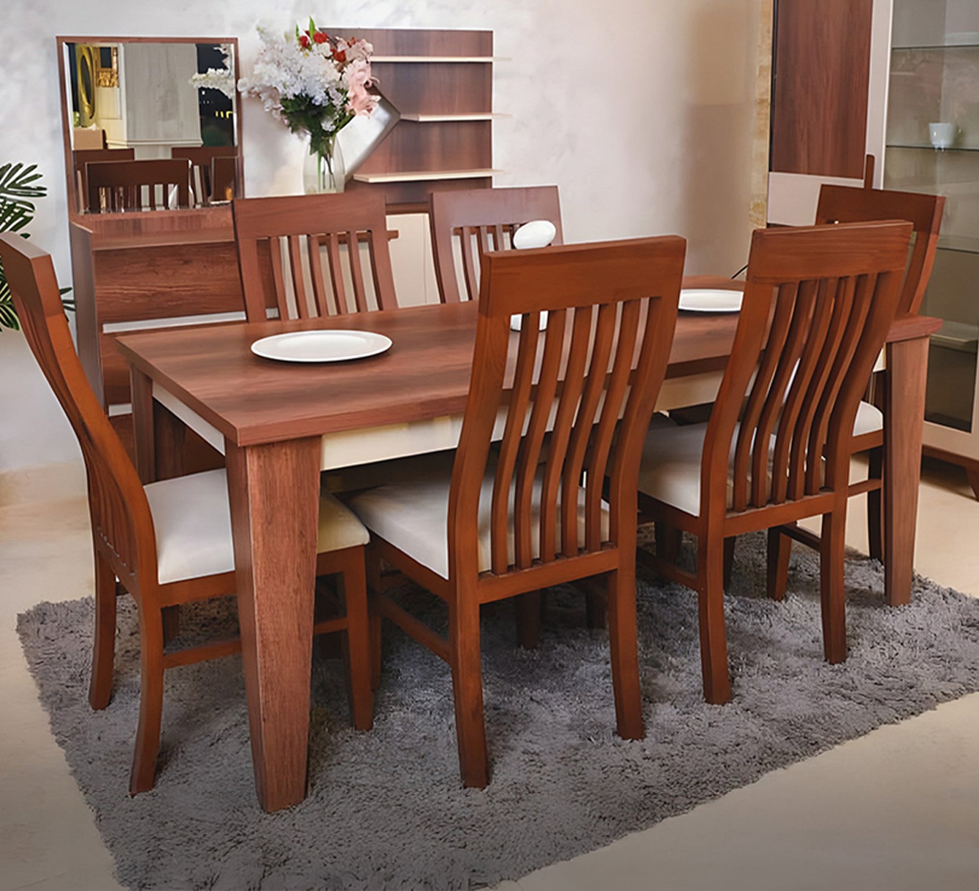 Dining room table in brown and beige - Vitrine Furniture - Furniture