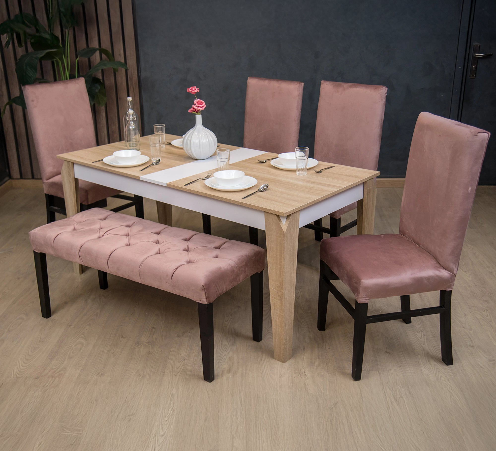 Dining set with a modern touch and elegant colors - Vitrine Furniture - Furniture
