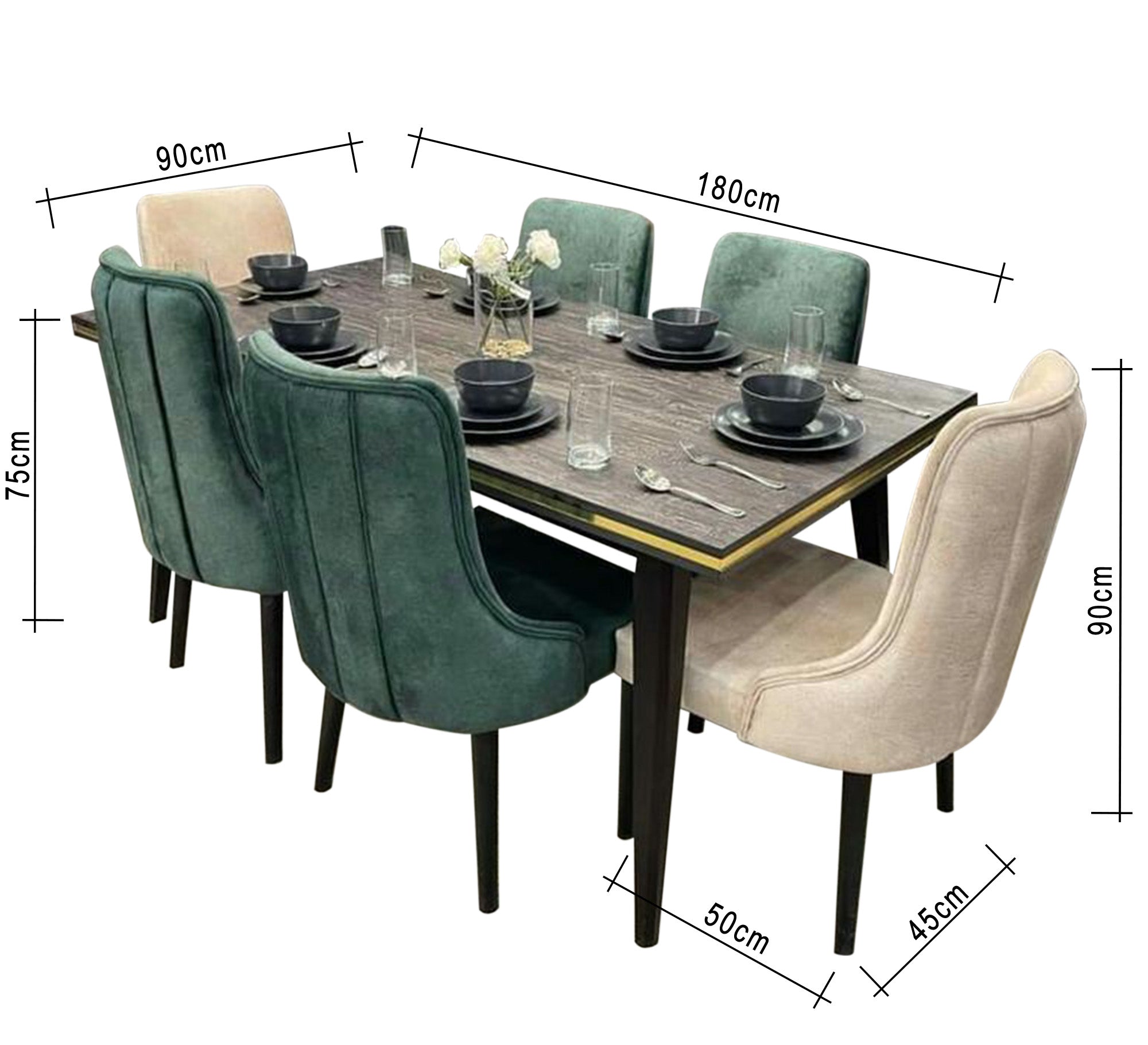 Dining table with 6 chairs - Vitrine Furniture - Furniture