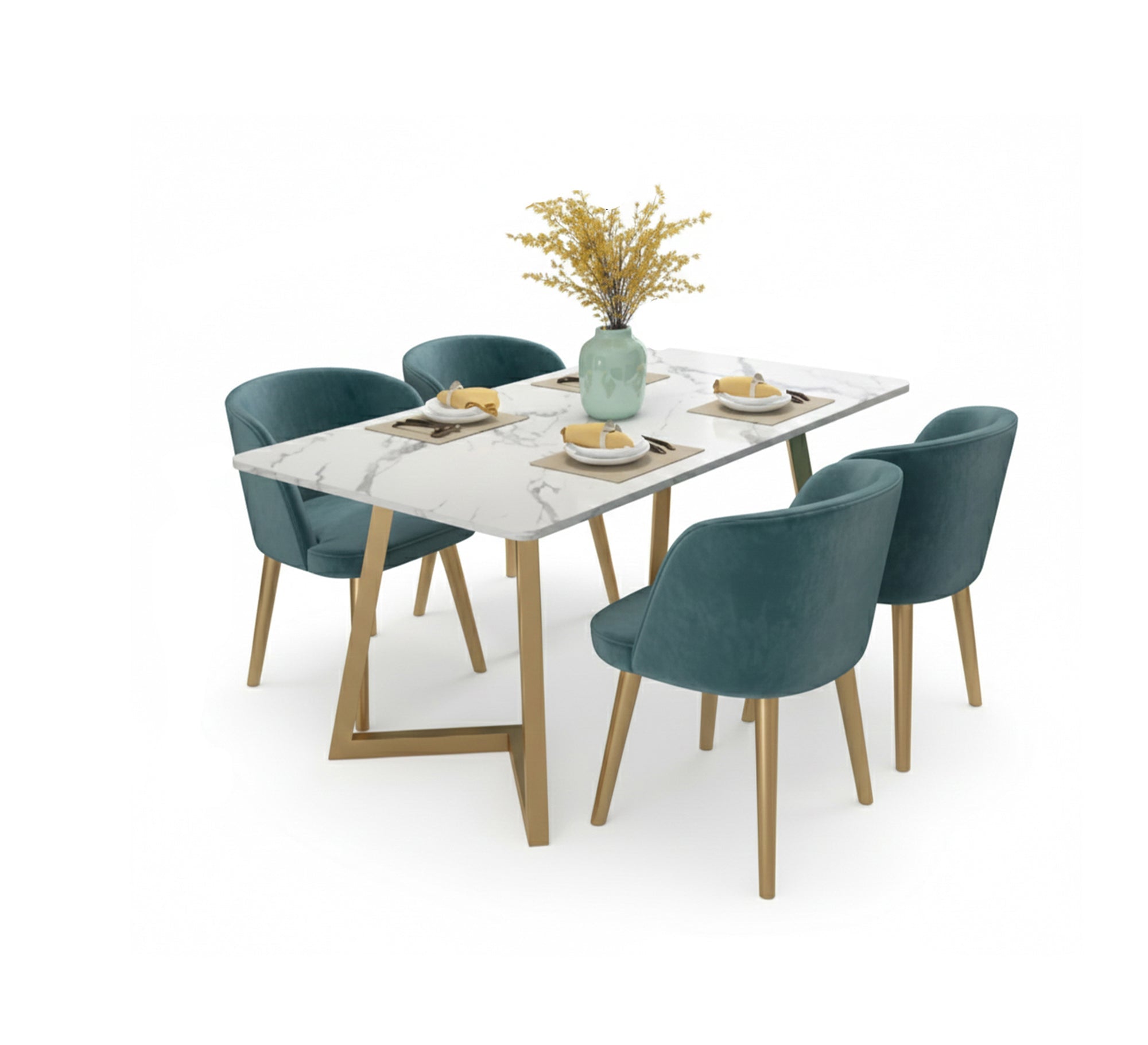 Dining table with a white marble top - Vitrine Furniture - Furniture